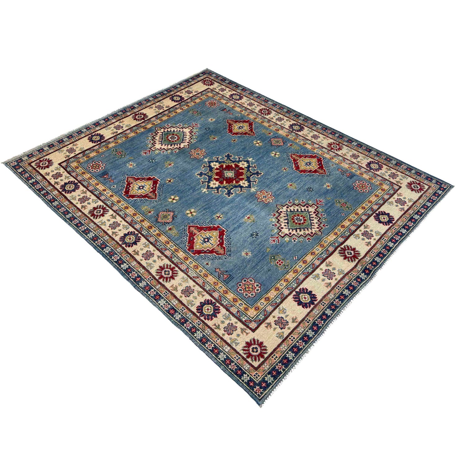 Blue Color Kazak Rug 4' 10" x 6' 2" ft / 148 x 187 cm - No. R37388