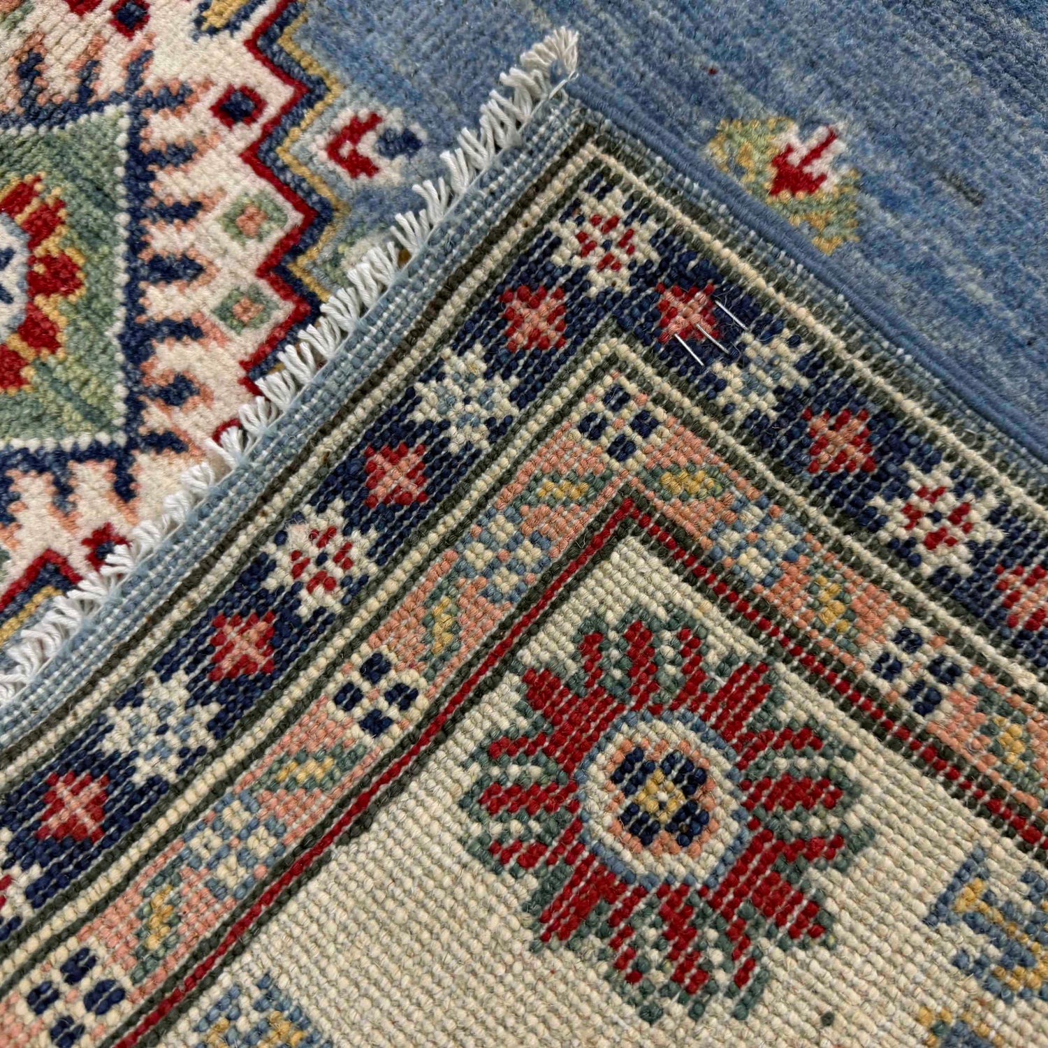 Blue Color Kazak Rug 4' 10" x 6' 2" ft / 148 x 187 cm - No. R37388