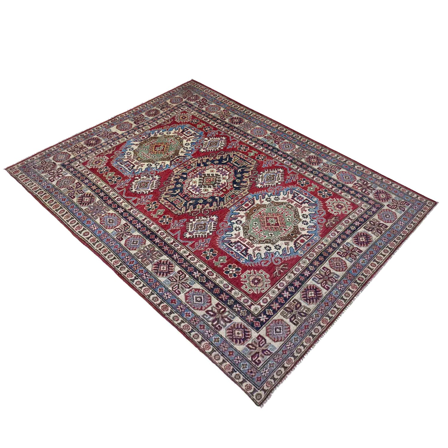 Hand knotted Kazak Carpet 4' 11" x 7' 3" ft / 151 x 220 cm - No. R37390