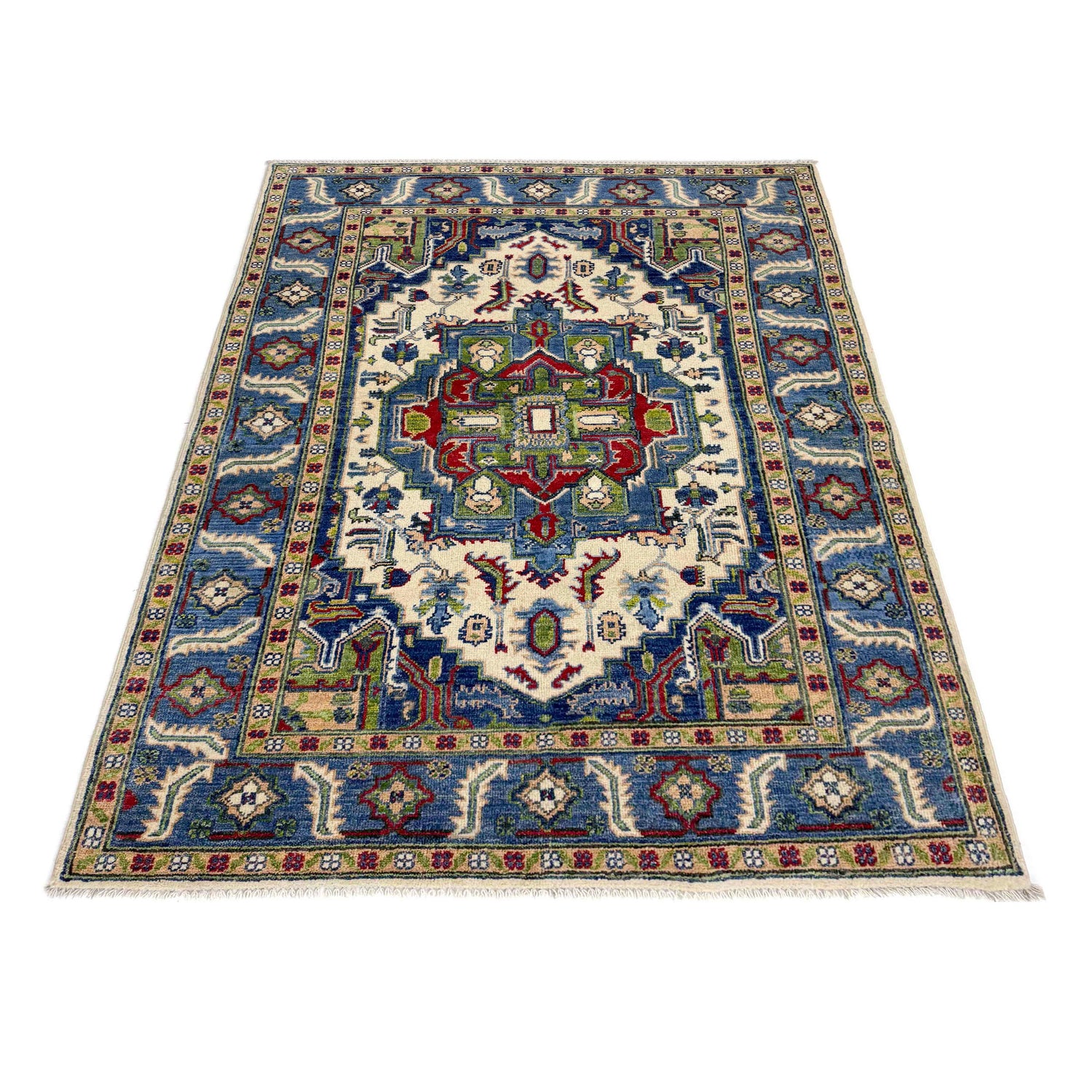 Multi Color Heriz Design Rug 4' 0" x 5' 8" ft / 122 x 173 cm - No. R37391