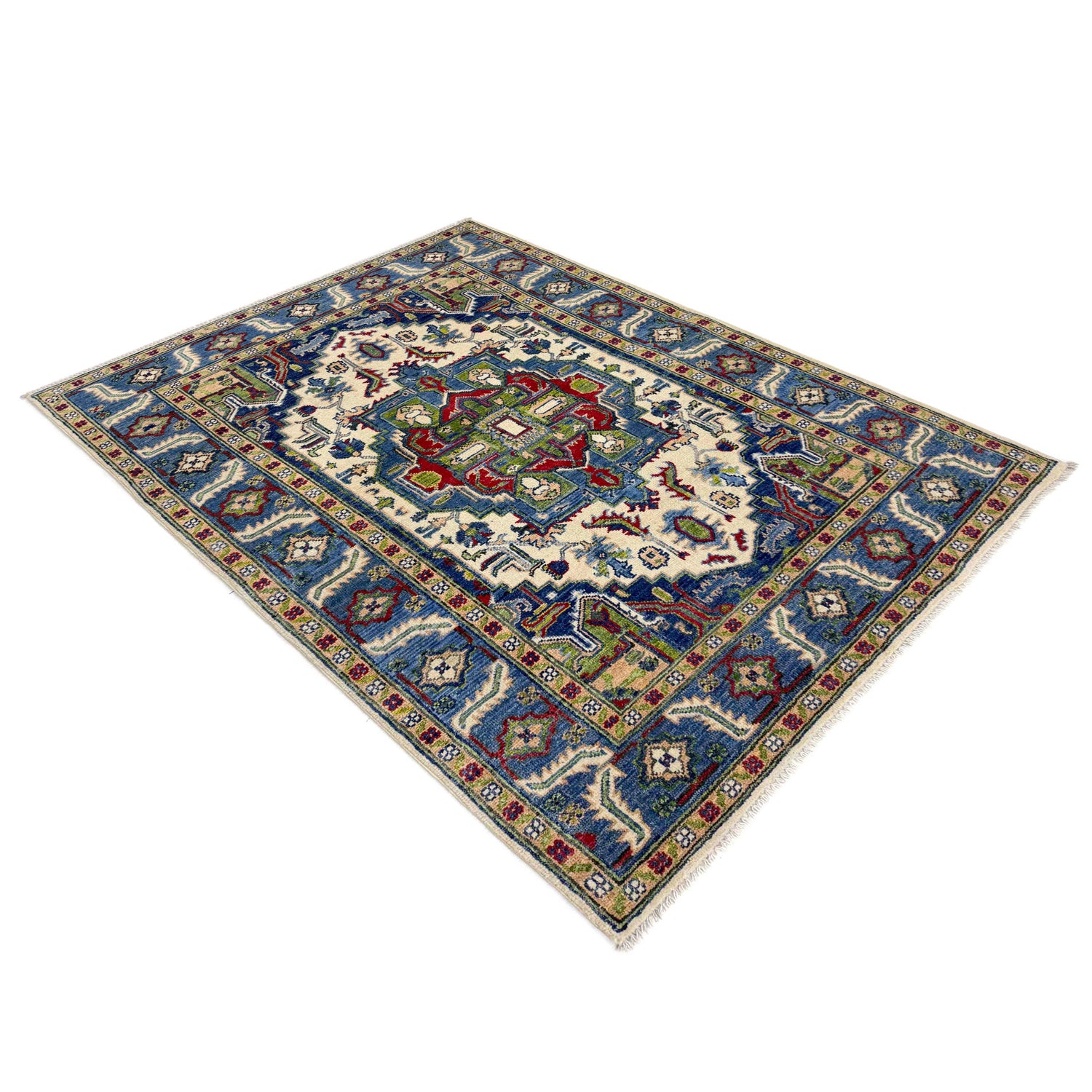 Multi Color Heriz Design Rug 4' 0" x 5' 8" ft / 122 x 173 cm - No. R37391