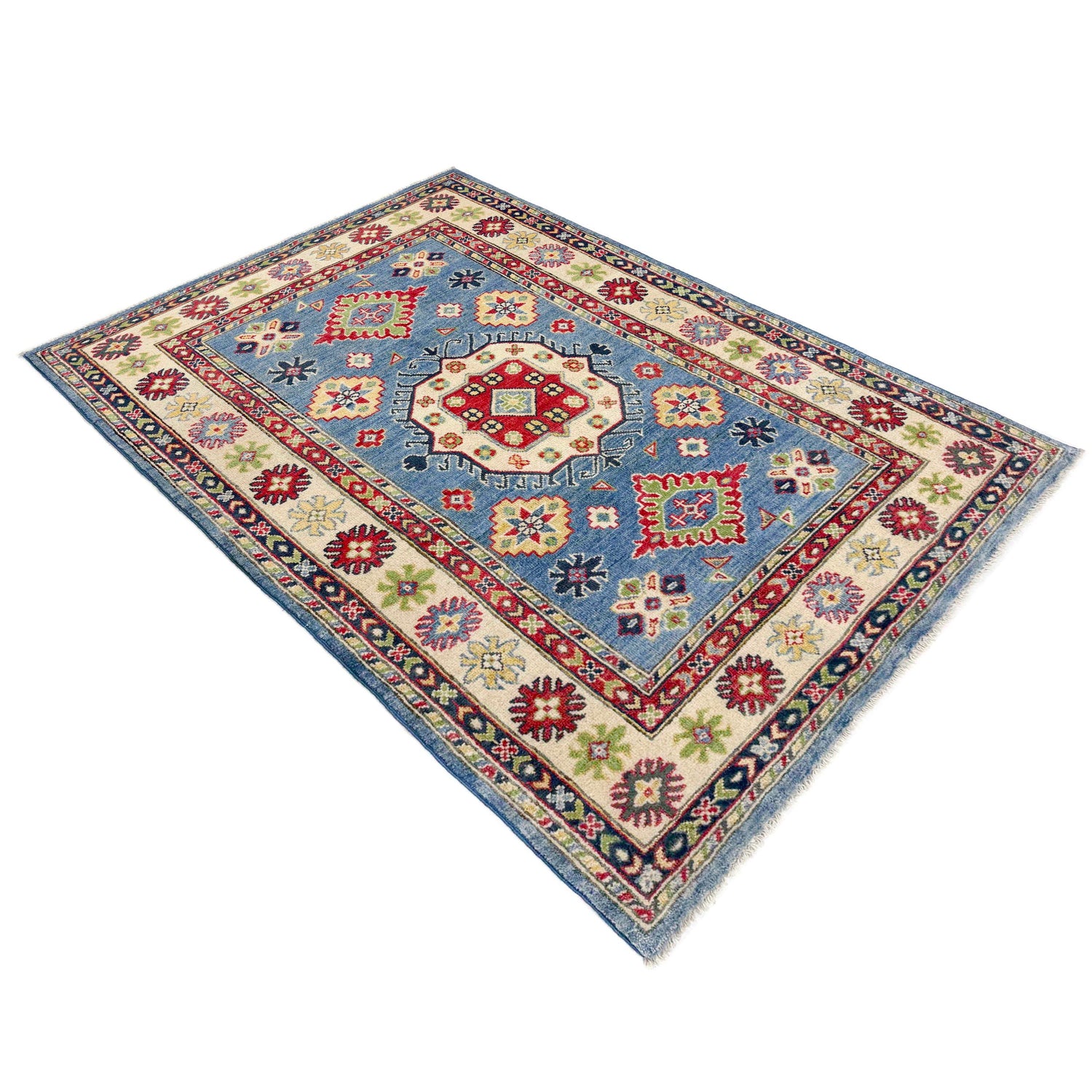 Oriental Kazak Rug 3' 8" x 5' 11" ft / 113 x 180 cm - No. R37396