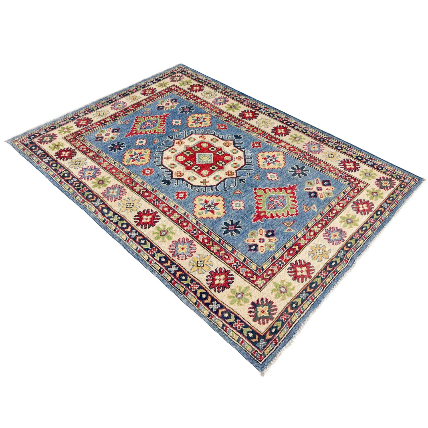 Oriental Kazak Rug 3' 8" x 5' 11" ft / 113 x 180 cm - No. R37396