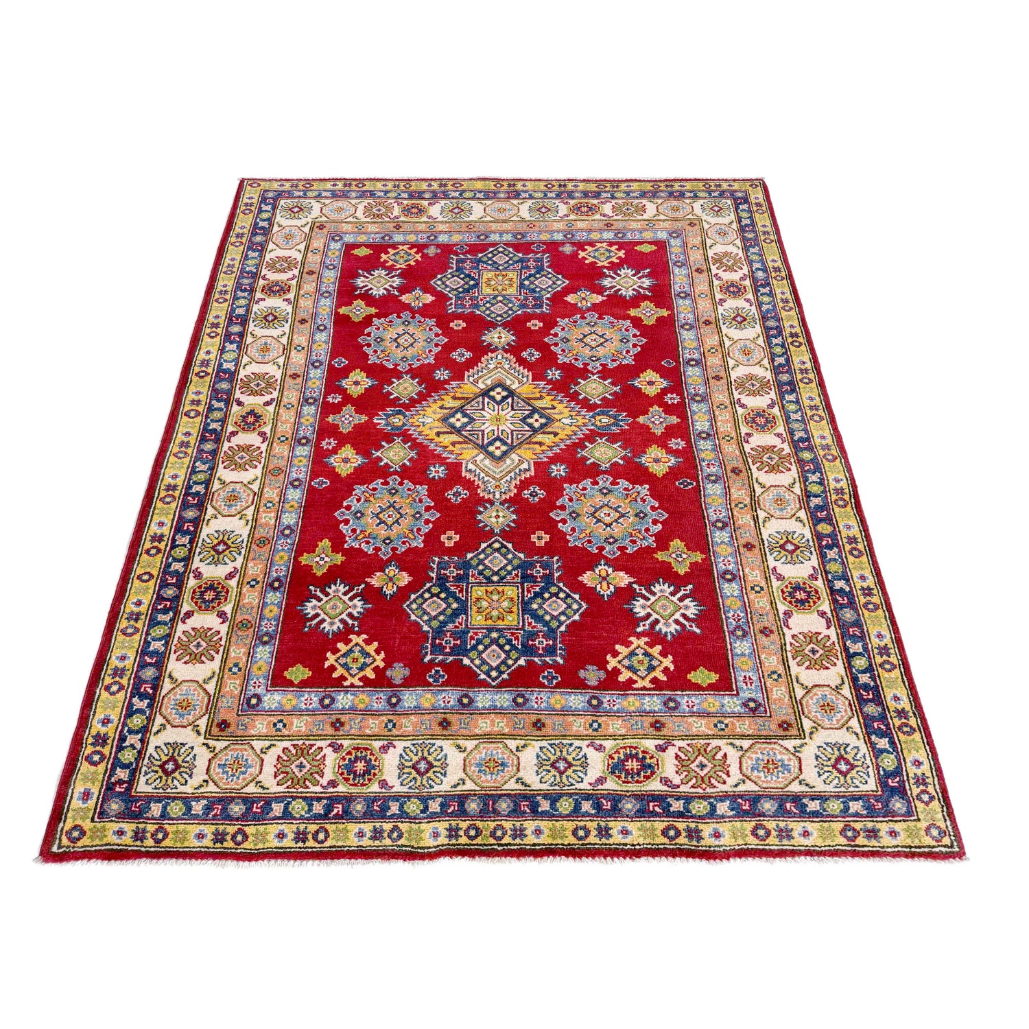 Red Color Kazak Rug 4' 8" x 6' 7" ft / 142 x 201 cm - No. R37398