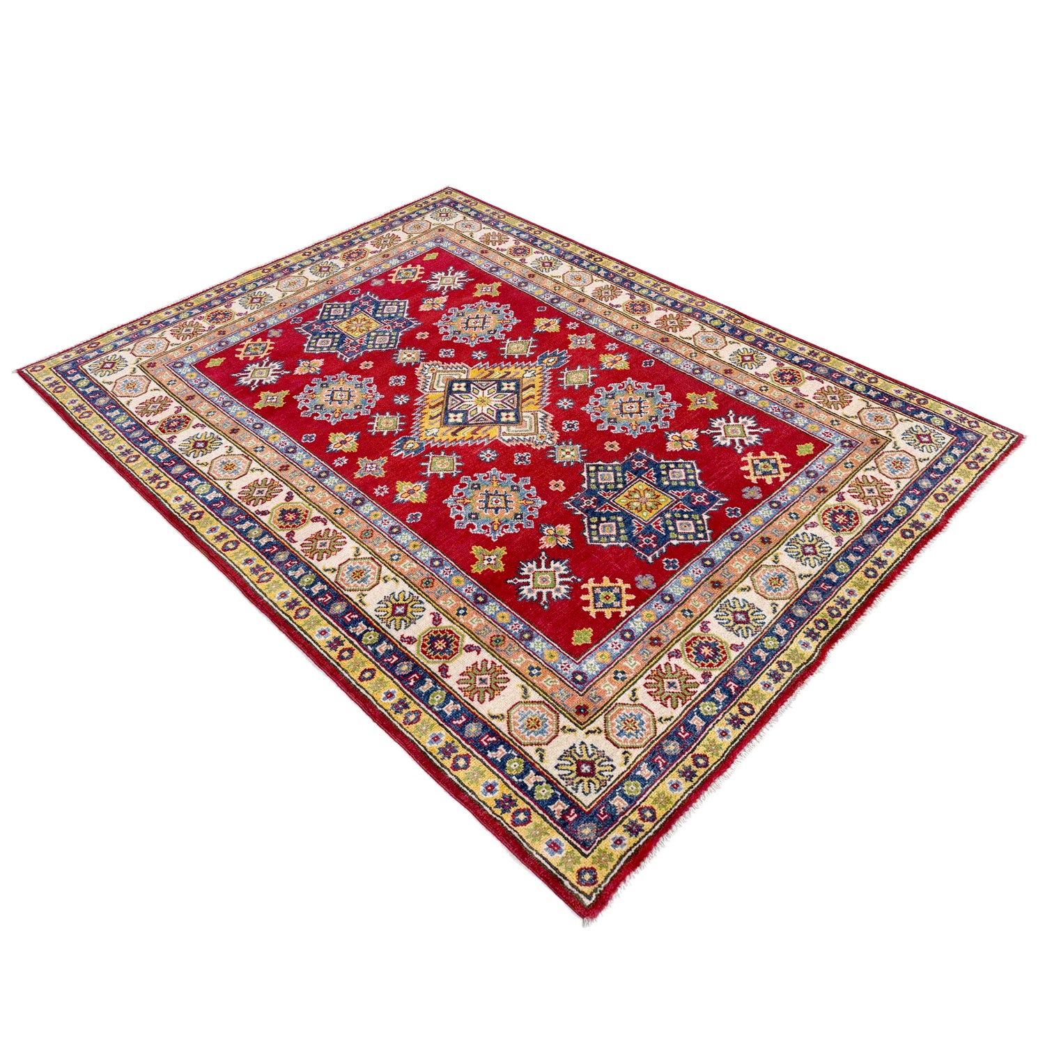 Red Color Kazak Rug 4' 8" x 6' 7" ft / 142 x 201 cm - No. R37398