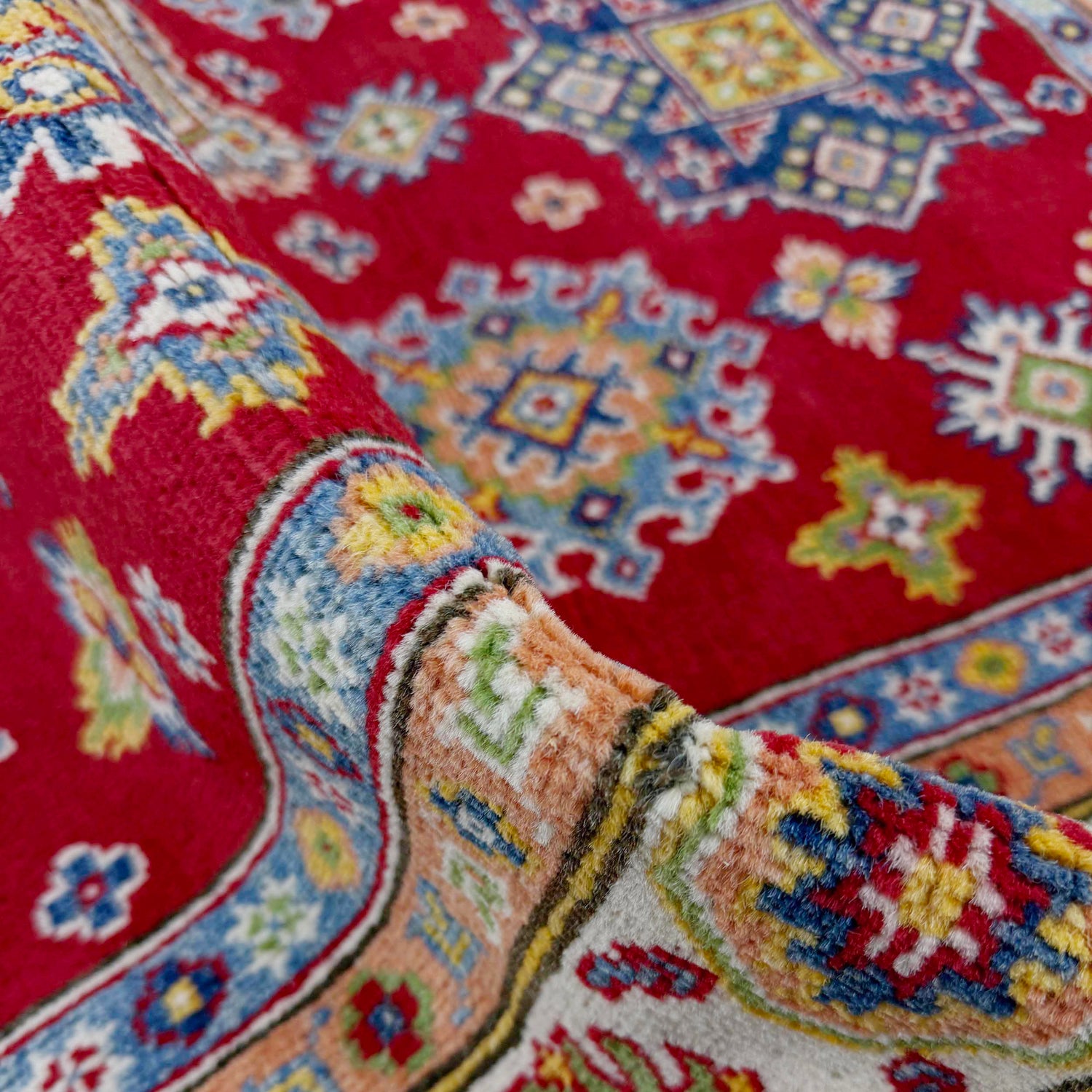 Red Color Kazak Rug 4' 8" x 6' 7" ft / 142 x 201 cm - No. R37398