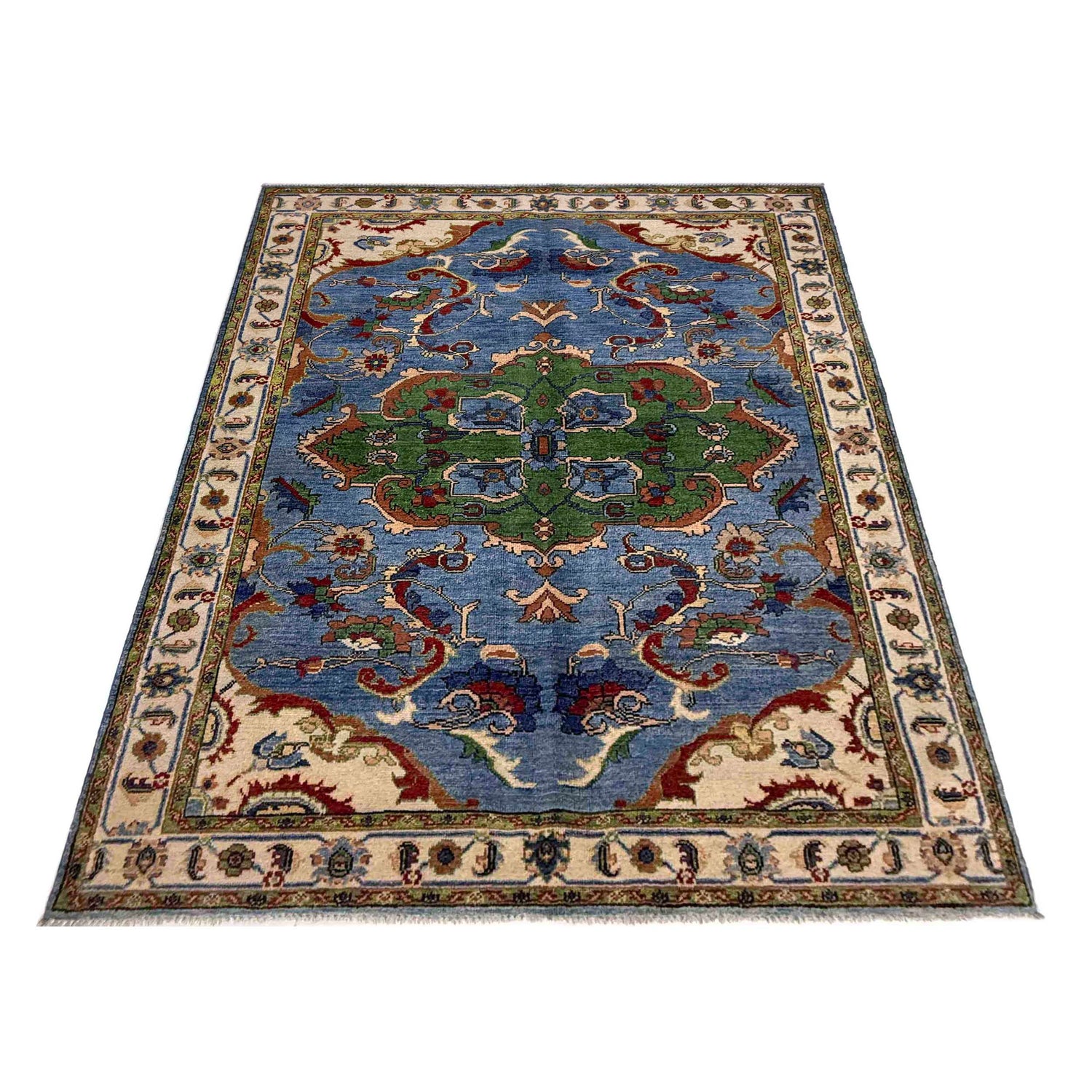 Hand knotted Kazak Carpet 5' 1" x 7' 1" ft / 156 x 215 cm - No. R37403