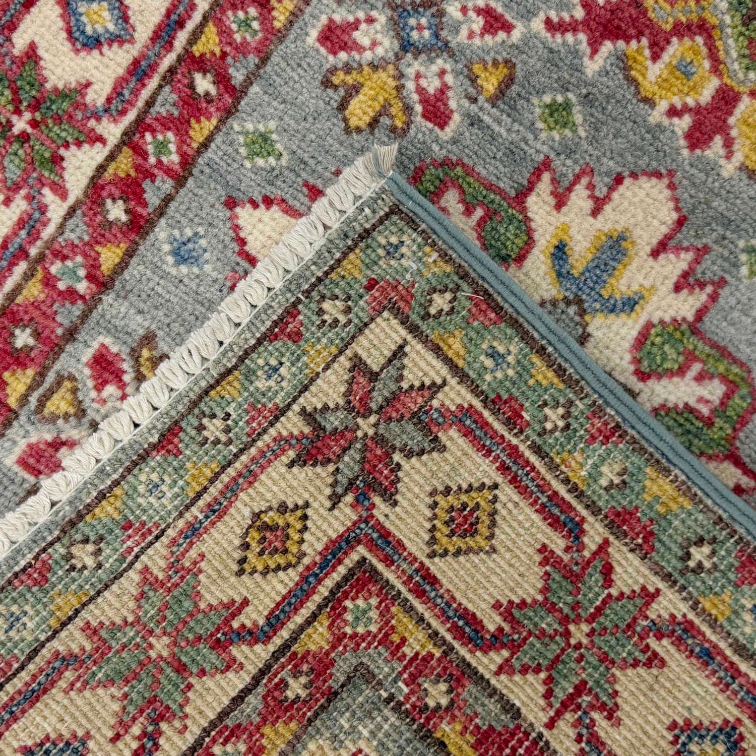 Grey Color Kazak Runner Rug 2' 2" x 6' 1" ft / 65 x 186 cm - No. R37408