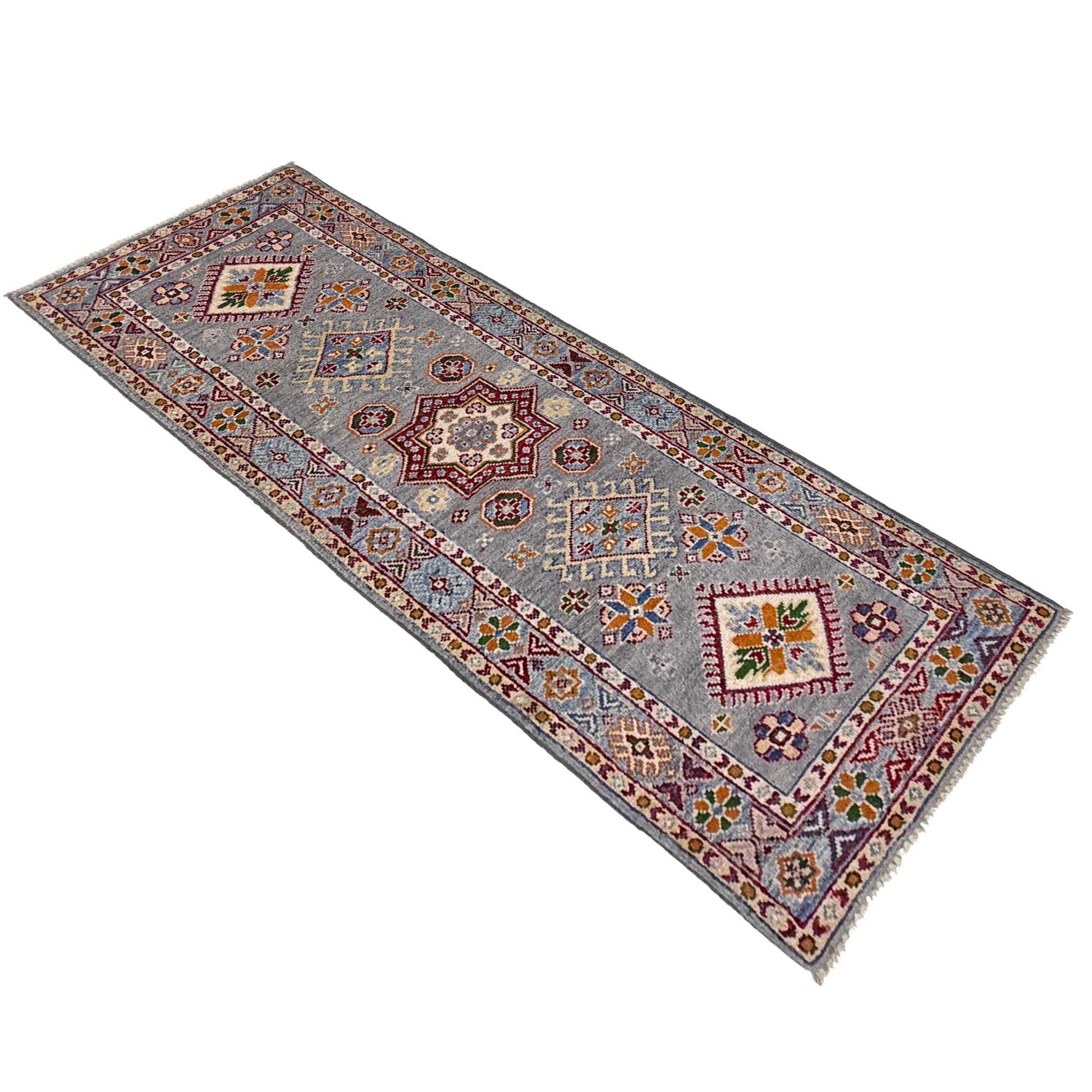 Hand knotted Kazak Runner Rugs 1' 10" x 5' 9" ft / 57 x 175 cm - No. R37409