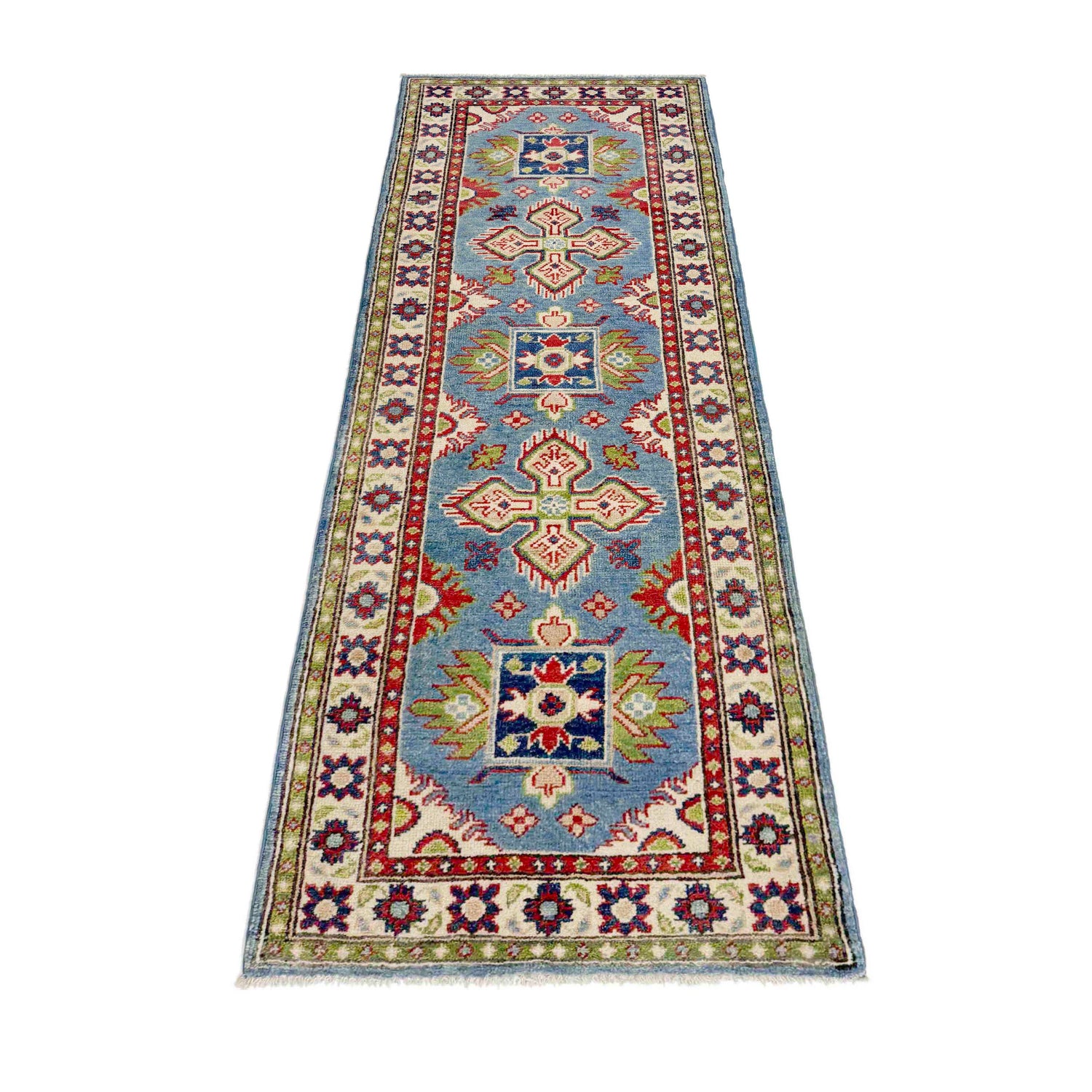 Hand knotted Kazak Runner Rugs 2' 1" x 6' 3" ft / 63 x 190 cm - No. R37415