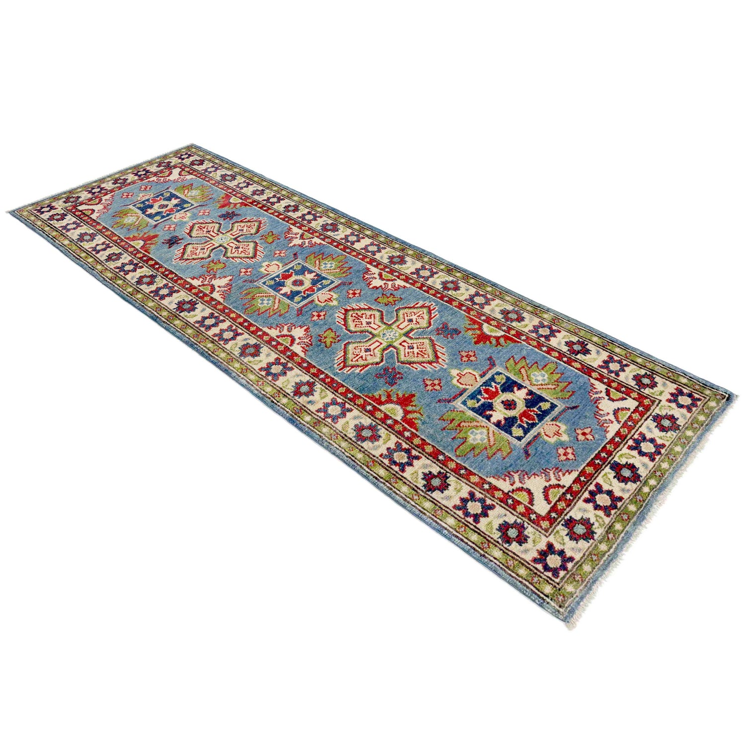 Hand knotted Kazak Runner Rugs 2' 1" x 6' 3" ft / 63 x 190 cm - No. R37415