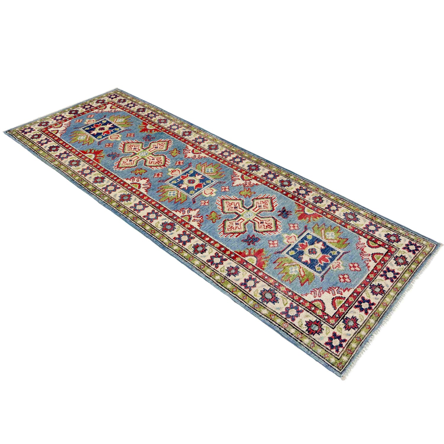 Hand knotted Kazak Runner Rugs 2' 1" x 6' 3" ft / 63 x 190 cm - No. R37415
