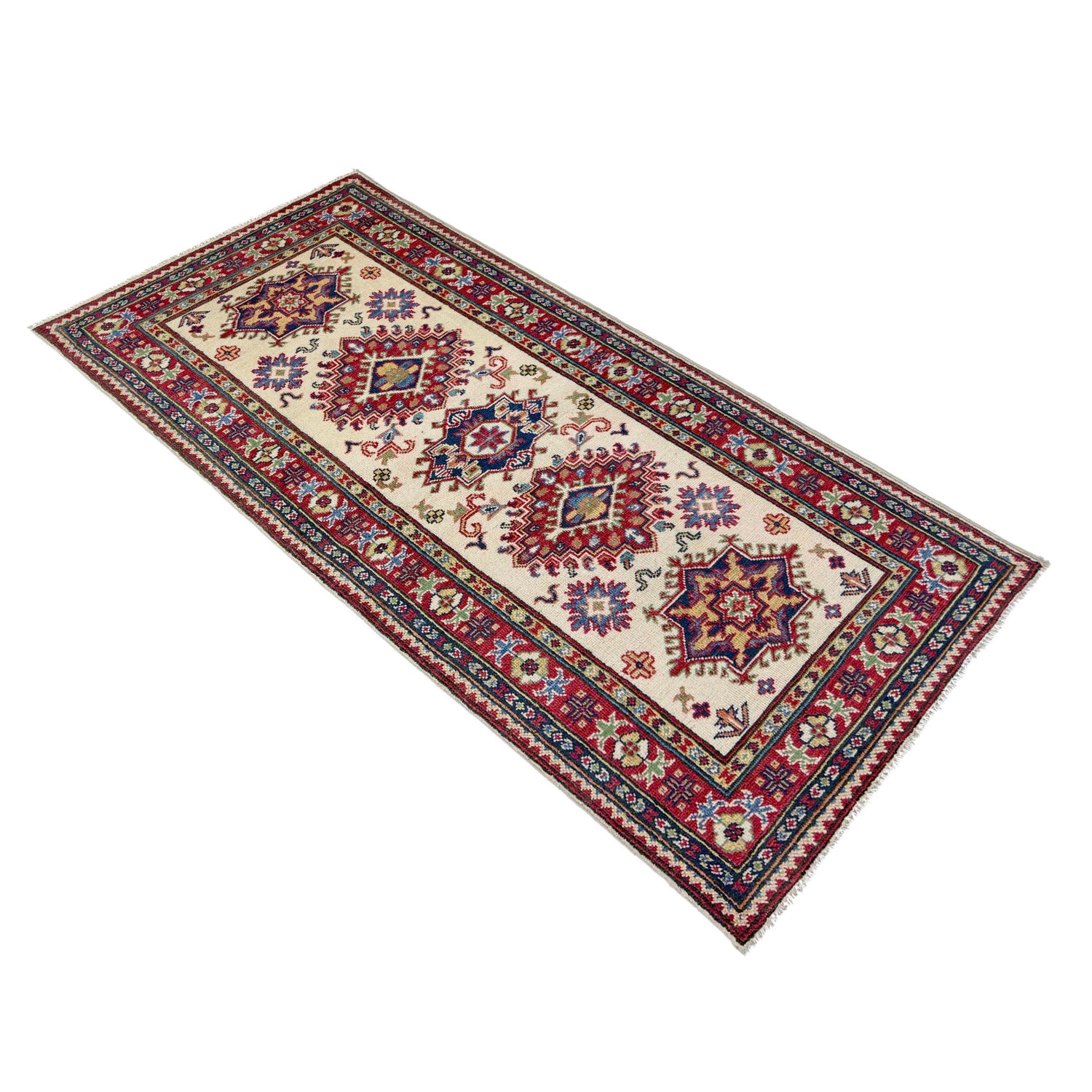 Handmade Kazak Area Runner Rug 2' 7" x 6' 9" ft / 80 x 205 cm - No. R37430
