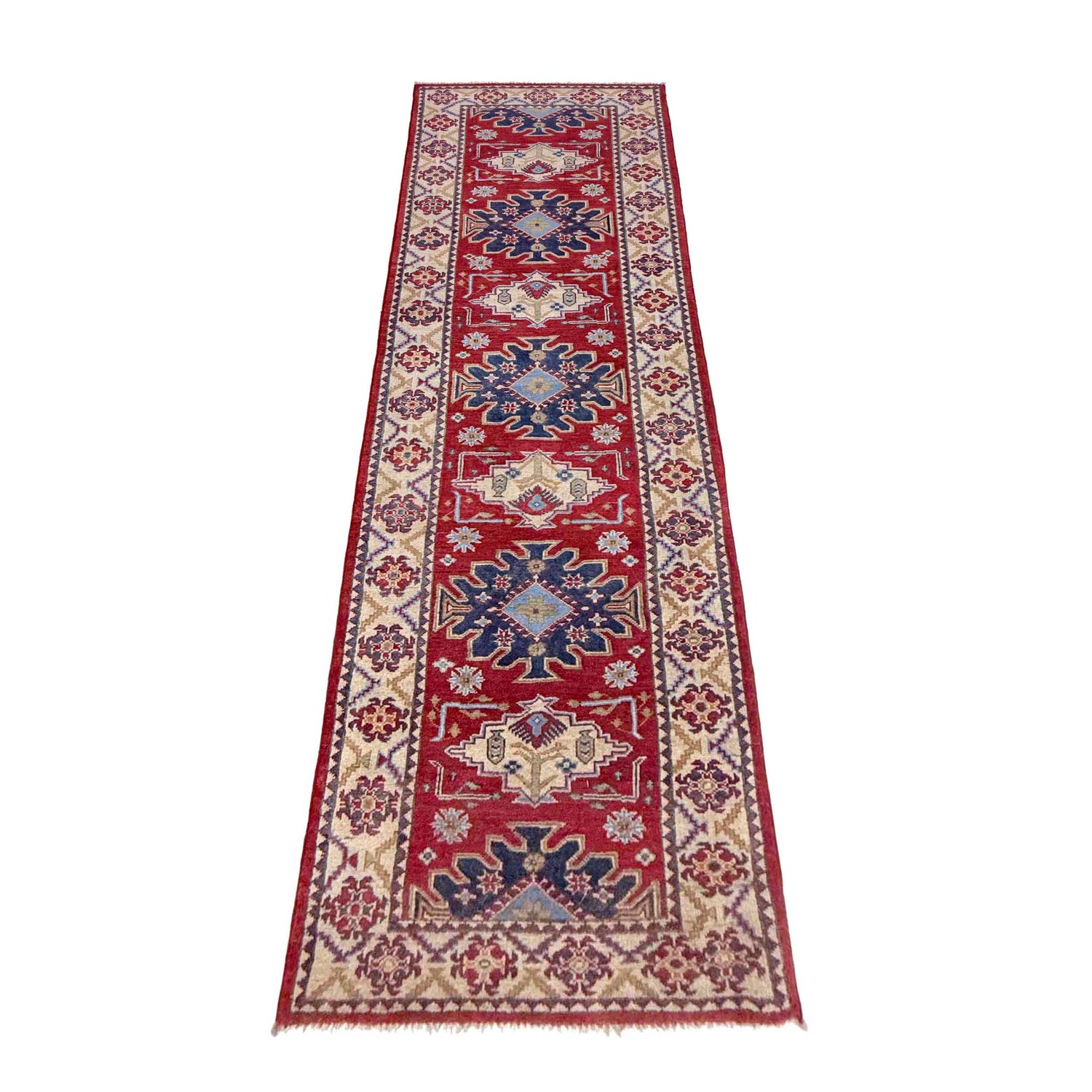 Hand knotted Kazak Runner Carpet 2' 9" x 9' 9" ft / 83 x 297 cm - No. R37435