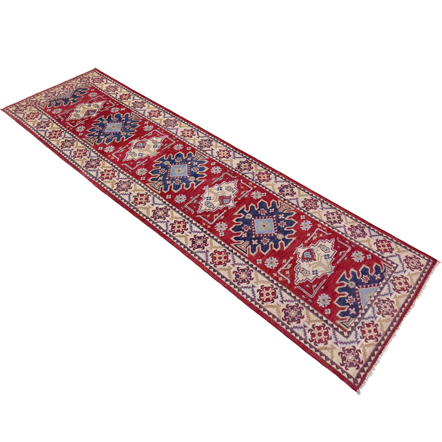 Hand knotted Kazak Runner Carpet 2' 9" x 9' 9" ft / 83 x 297 cm - No. R37435