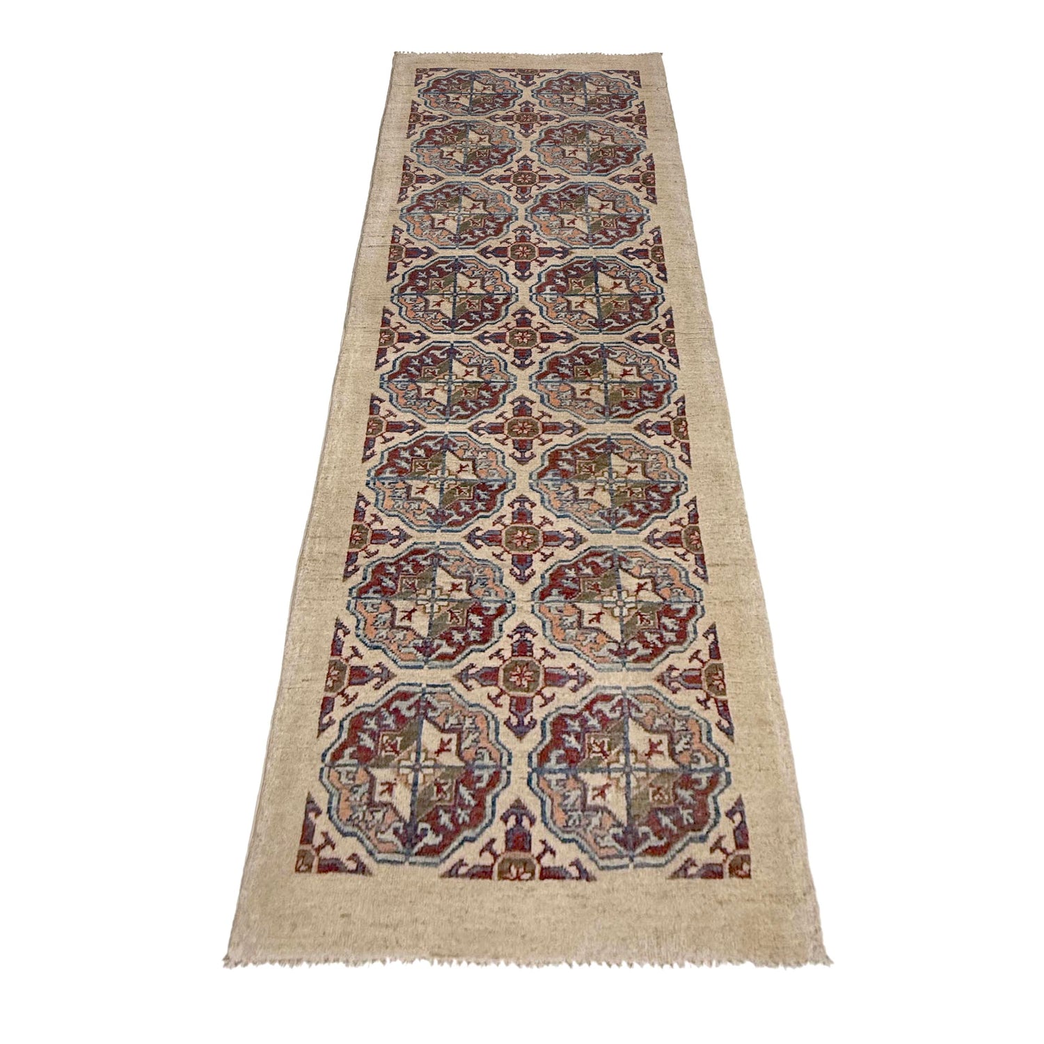 Hand Knotted Oriental Waziri Runner Rug 2' 7" x 7' 11" ft / 78 x 242 cm - No. R37437