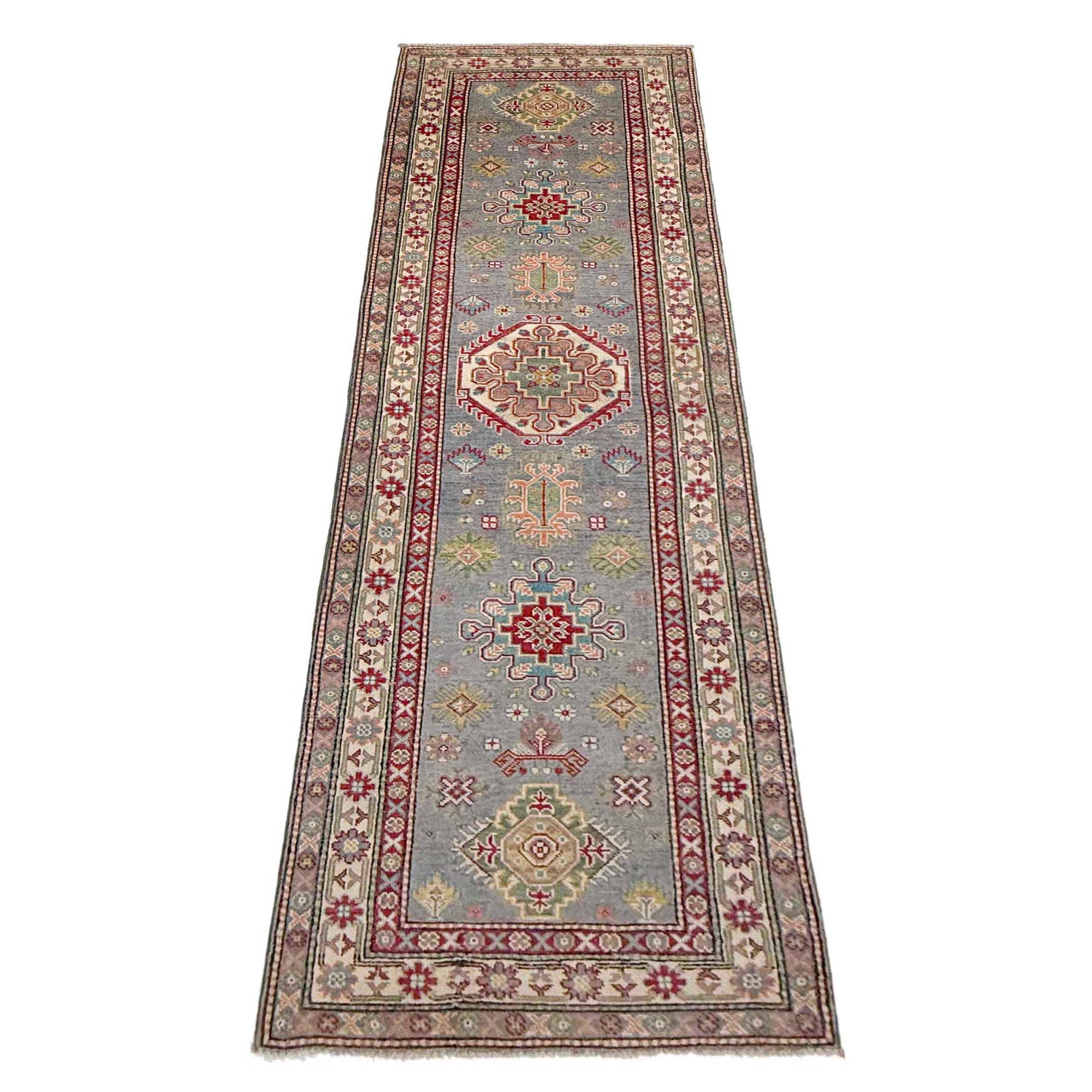 Handmade Kazak Area Runner Rug 2' 7" x 9' 7" ft / 79 x 292 cm - No. R37439