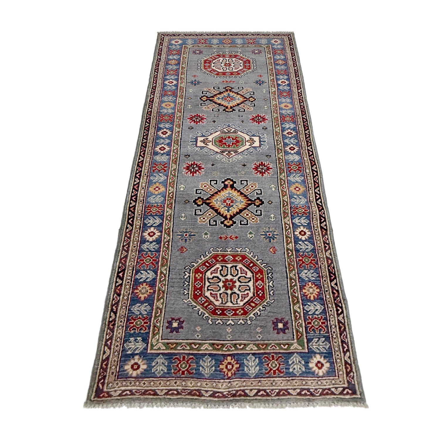 Hand knotted Kazak Runner Rugs 2' 9" x 7' 9" ft / 83 x 236 cm - No. R37440