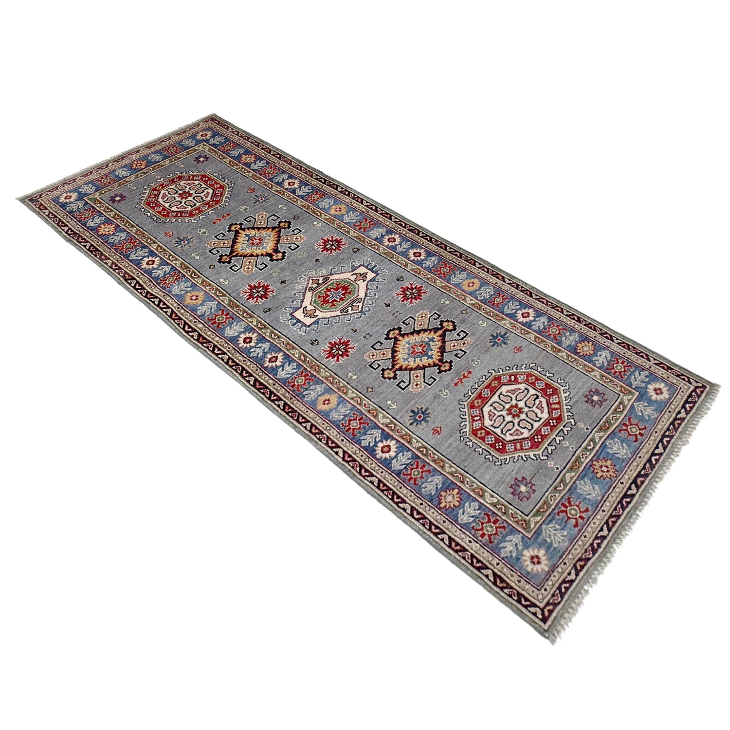 Hand knotted Kazak Runner Rugs 2' 9" x 7' 9" ft / 83 x 236 cm - No. R37440