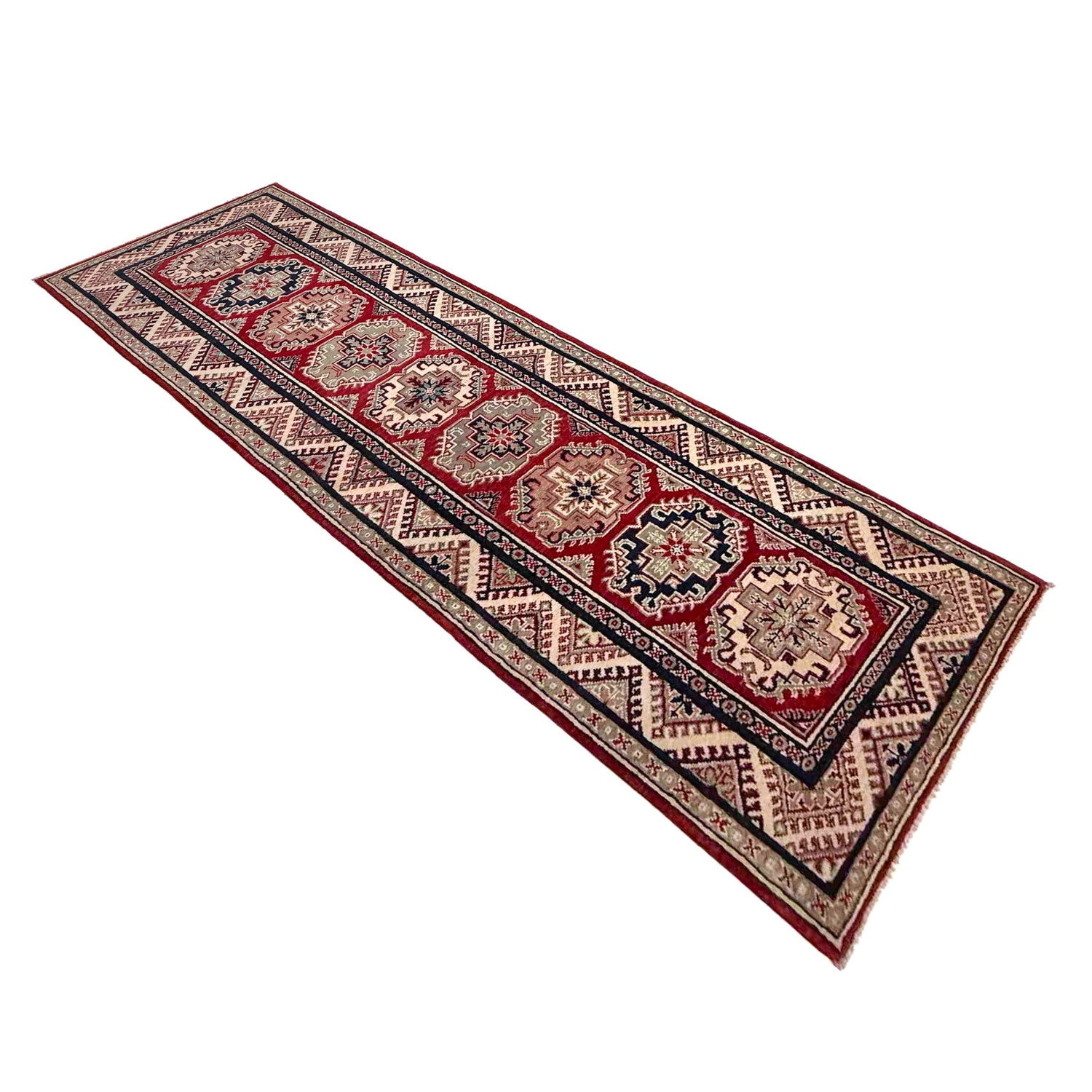 Red Color Kazak Runner Rug 2' 7" x 10' 0" ft / 79 x 304 cm - No. R37442