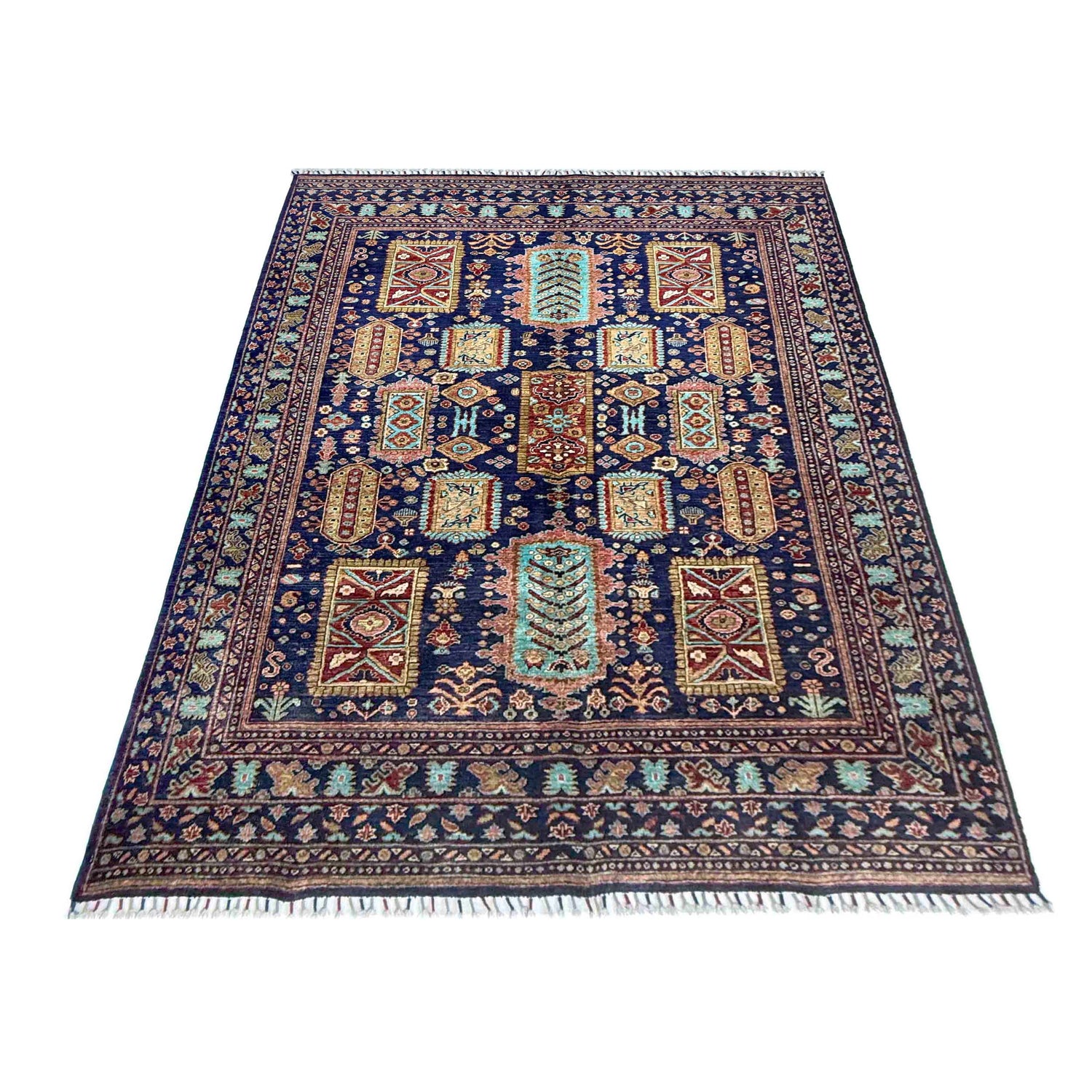 Premium Hand Knotted Kazak Rug 5' 6" x 7' 10" ft / 168 x 238 cm - No. R37462