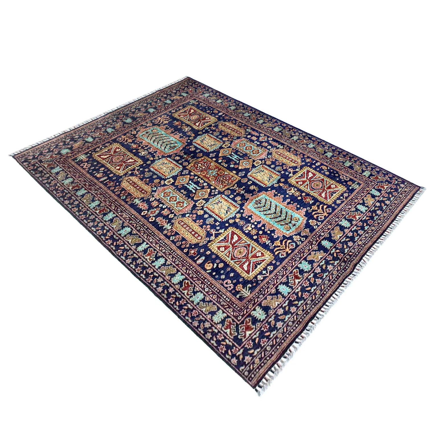 Premium Hand Knotted Kazak Rug 5' 6" x 7' 10" ft / 168 x 238 cm - No. R37462