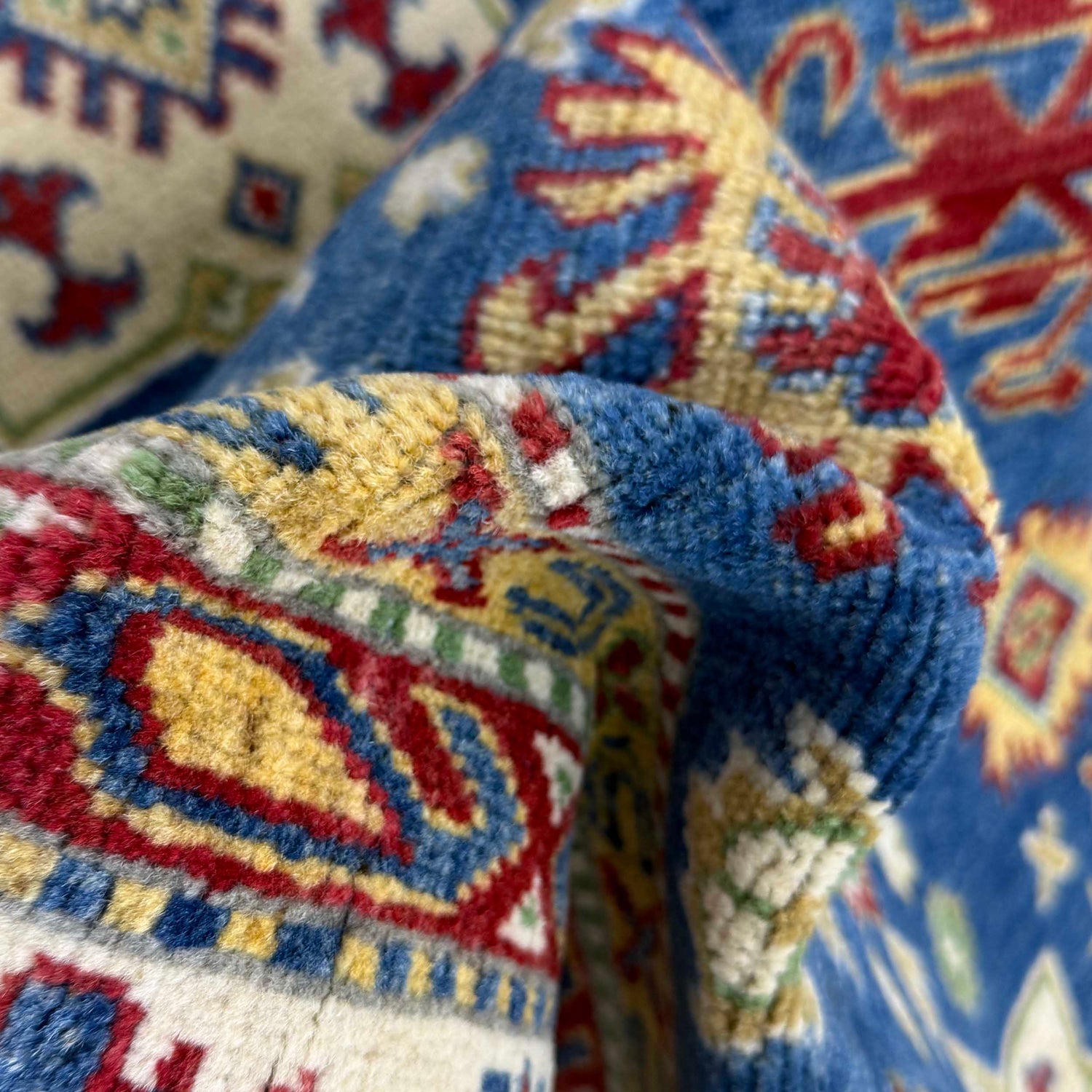 Blue Color Kazak Rug 6' 6" x 10' 4" ft / 198 x 314 cm - No. R37467