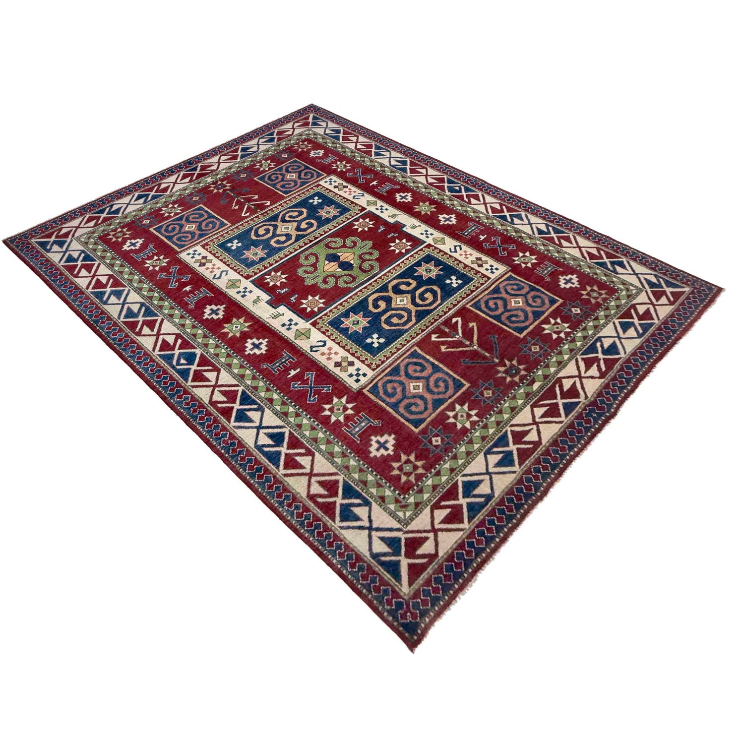 Red Color Kazak Rug 6' 4" x 9' 7" ft / 192 x 291 cm - No. R37472