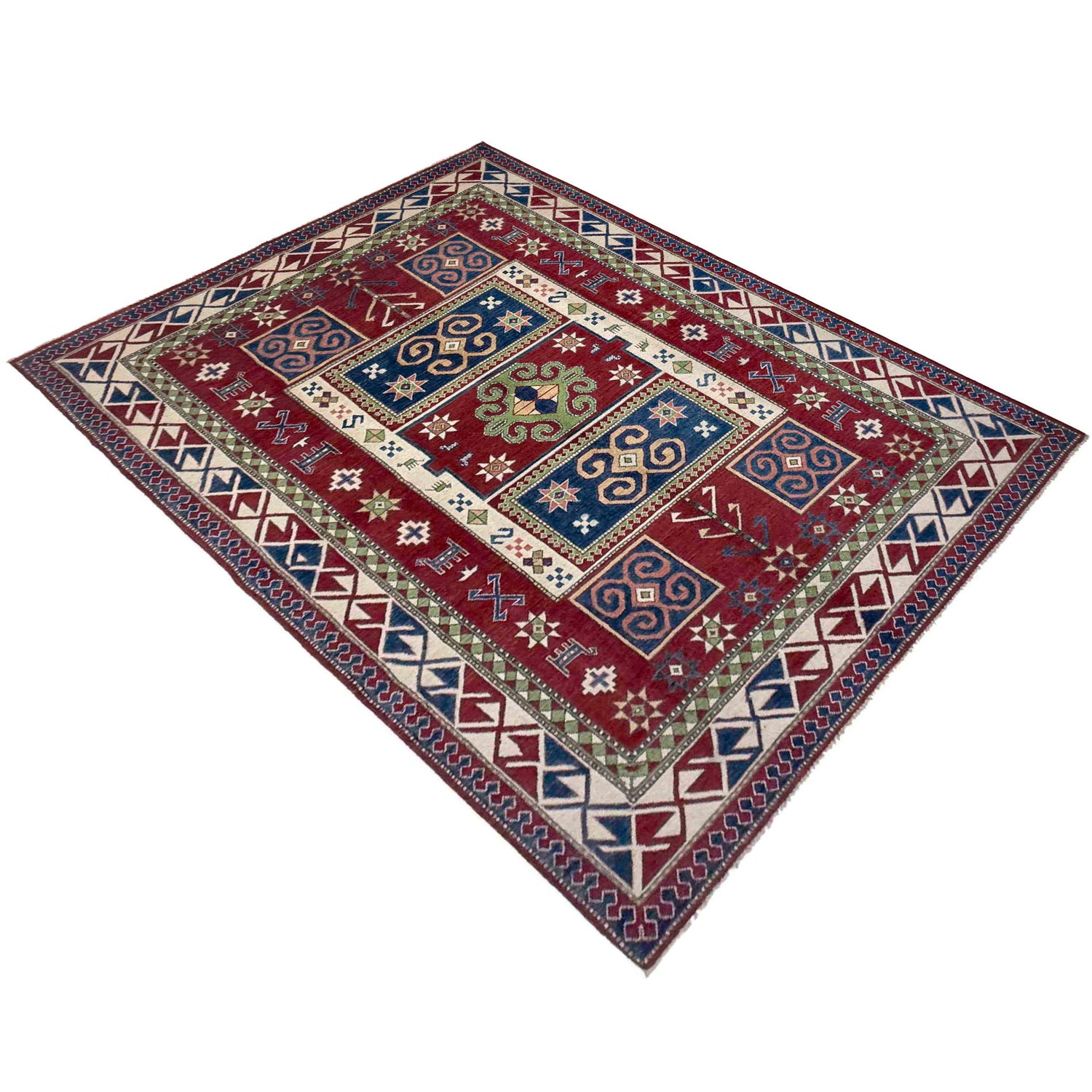 Red Color Kazak Rug 6' 4" x 9' 7" ft / 192 x 291 cm - No. R37472