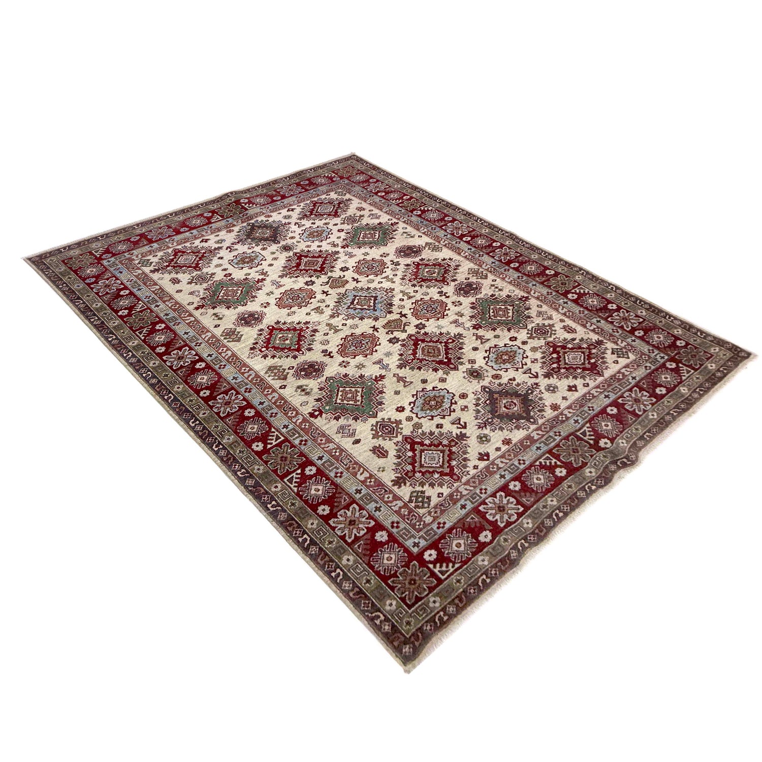 Hand Knotted Kazak Oriental Rug 6' 7" x 9' 5" ft / 200 x 287 cm - No. R37474