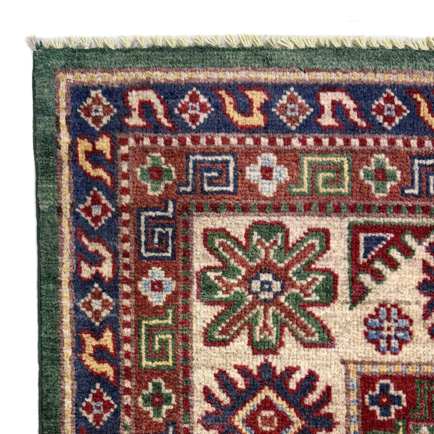 Hand knotted Kazak Carpet 6' 6" x 9' 9" ft / 197 x 296 cm - No. R37476
