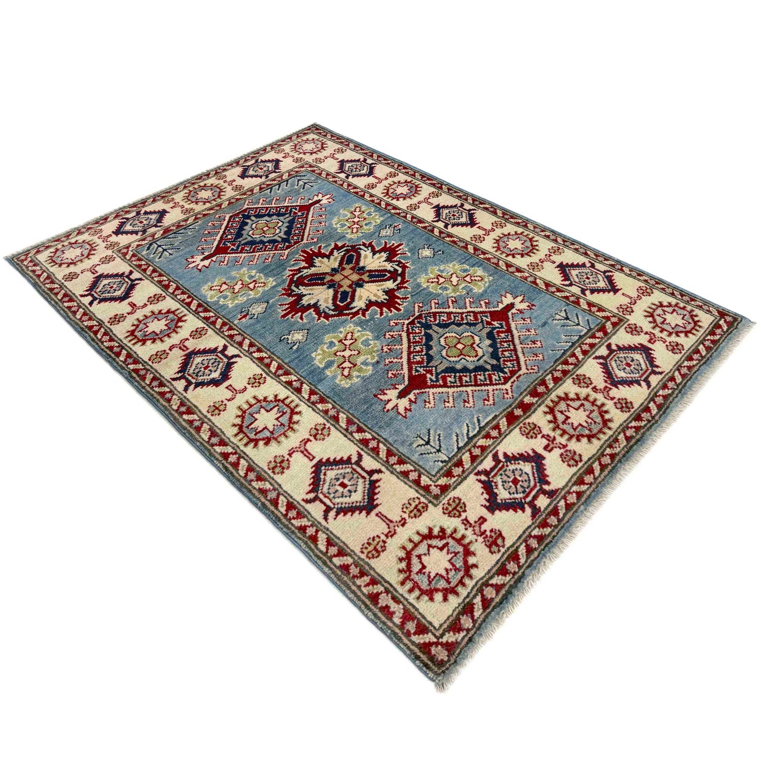 Blue Color Kazak Rug 2' 7" x 3' 9" ft / 78 x 115 cm - No. R37487