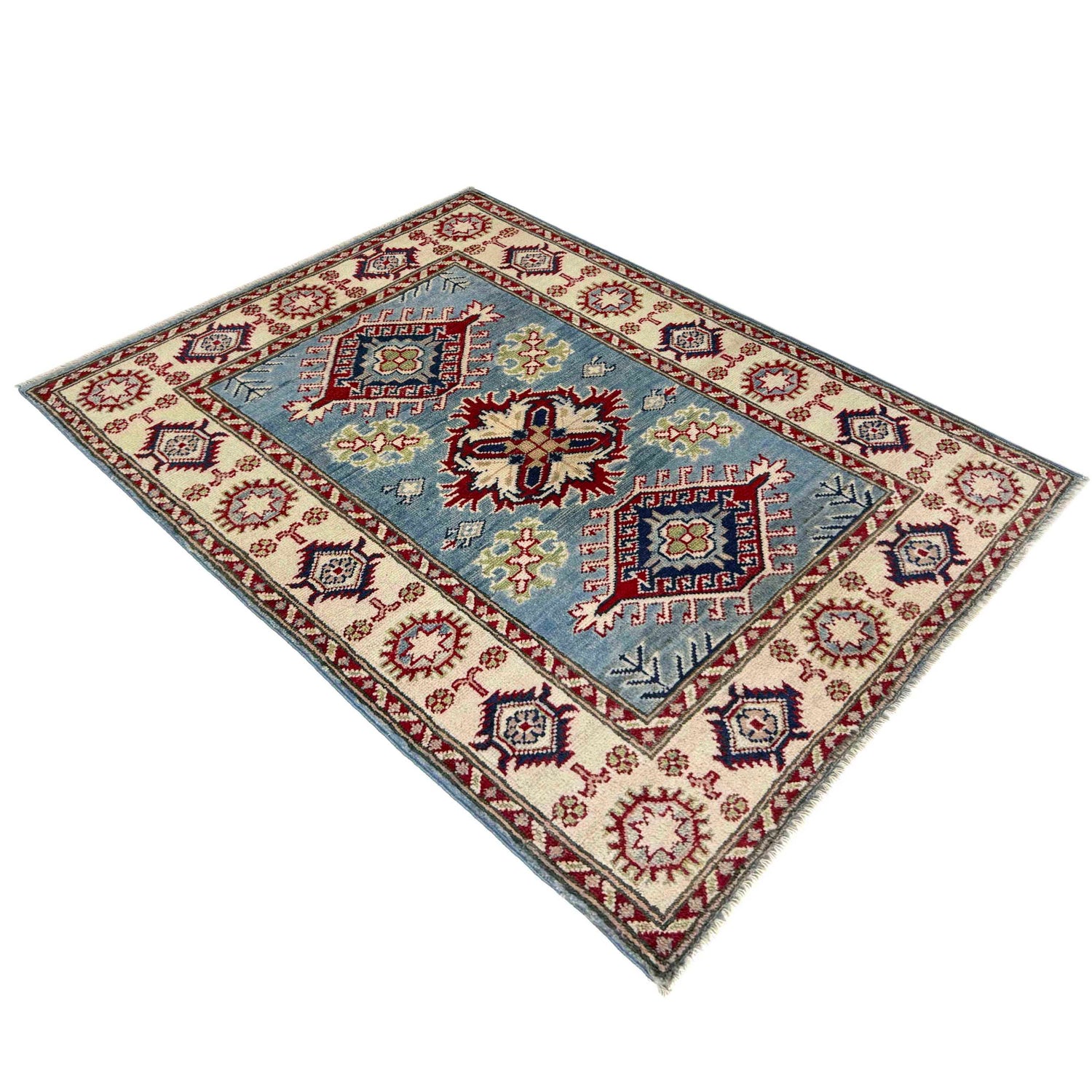 Blue Color Kazak Rug 2' 7" x 3' 9" ft / 78 x 115 cm - No. R37487