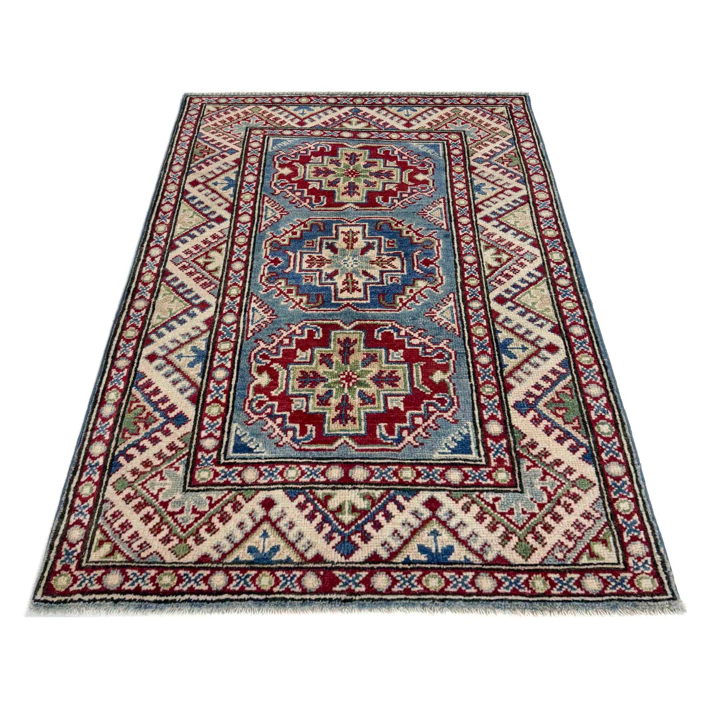 Hand Knotted Kazak Oriental Rug 2' 7" x 4' 0" ft / 80 x 123 cm - No. R37489