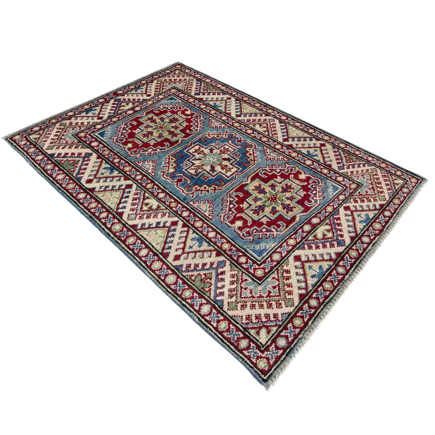 Hand Knotted Kazak Oriental Rug 2' 7" x 4' 0" ft / 80 x 123 cm - No. R37489