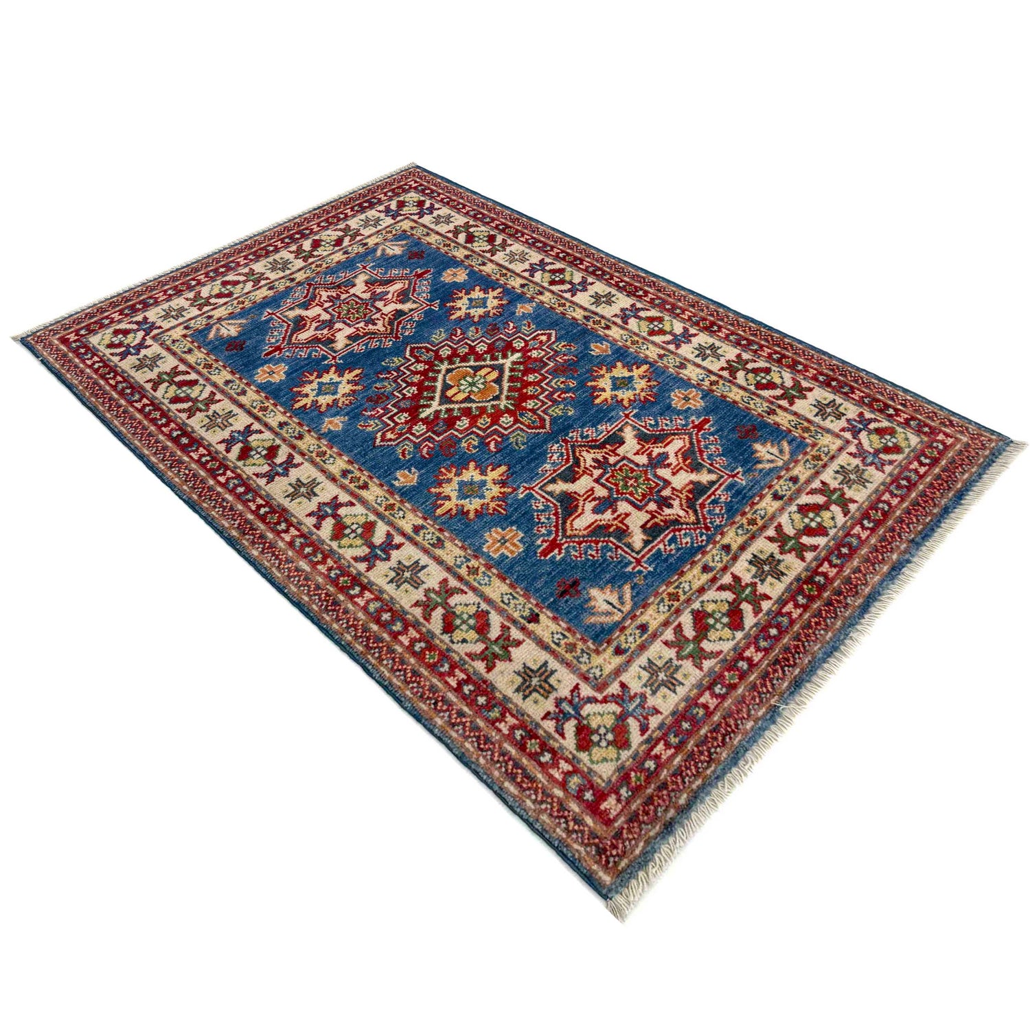 Hand knotted Kazak Carpet 2' 7" x 4' 0" ft / 79 x 123 cm - No. R37491