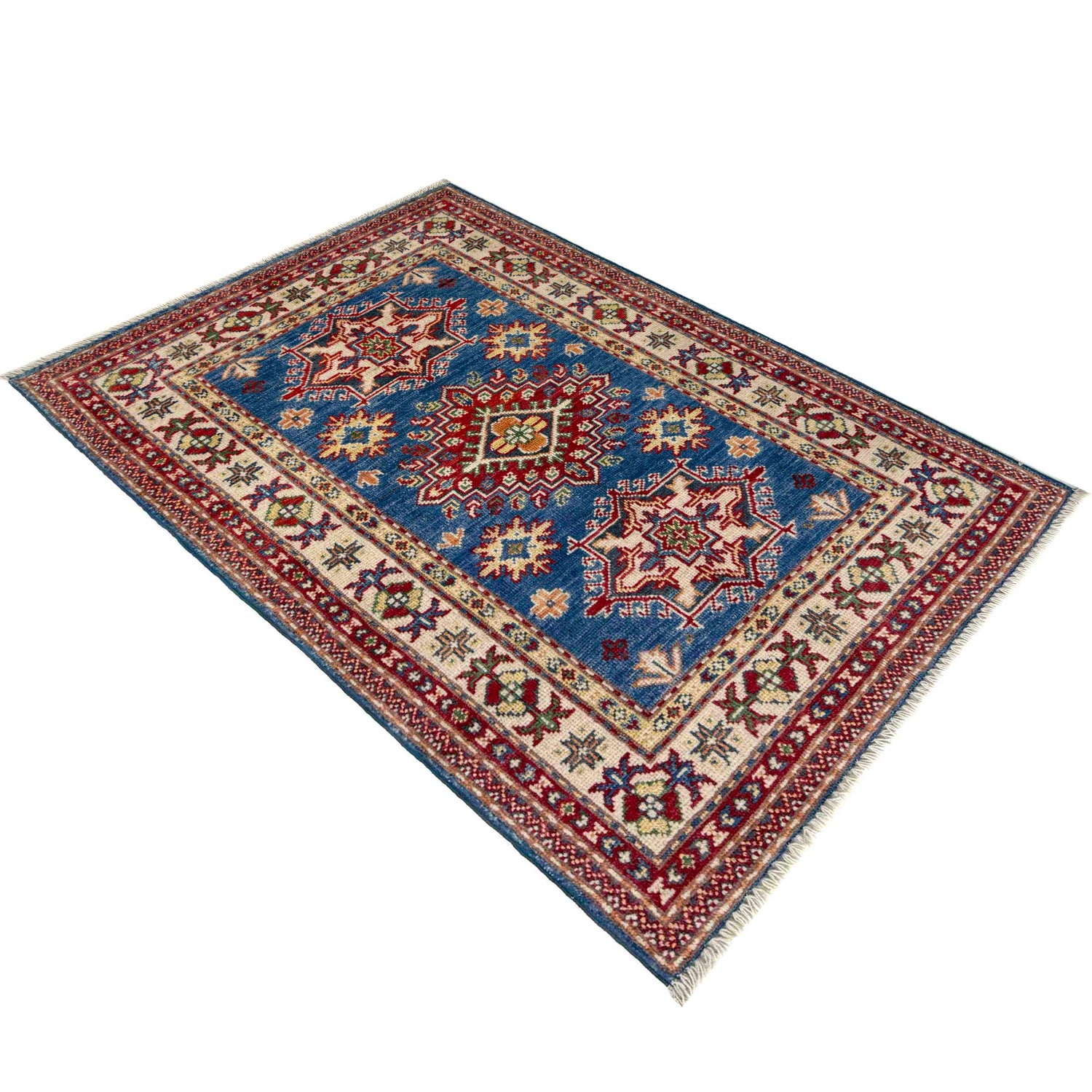 Hand knotted Kazak Carpet 2' 7" x 4' 0" ft / 79 x 123 cm - No. R37491