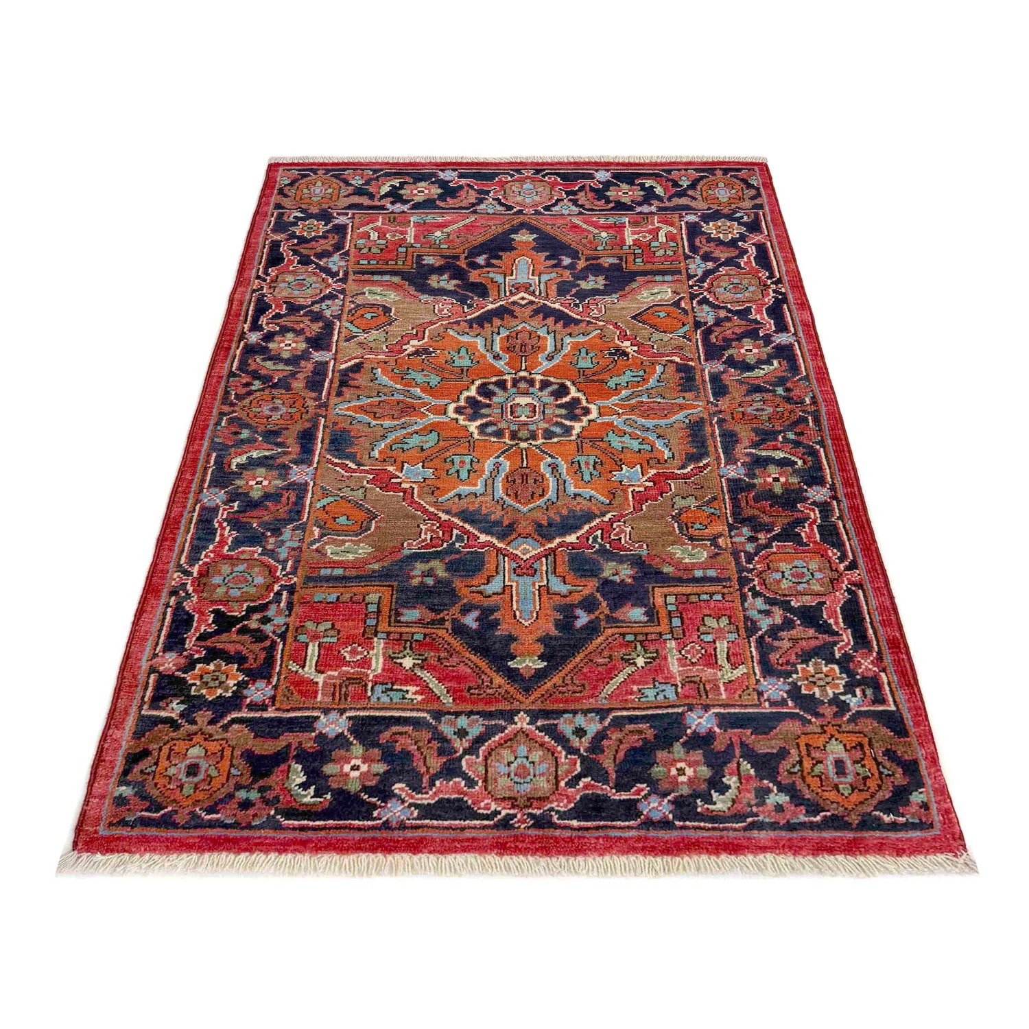 Hand Woven Heriz Design Carpet 2' 7" x 4' 1" ft / 78 x 125 cm - No. R37497