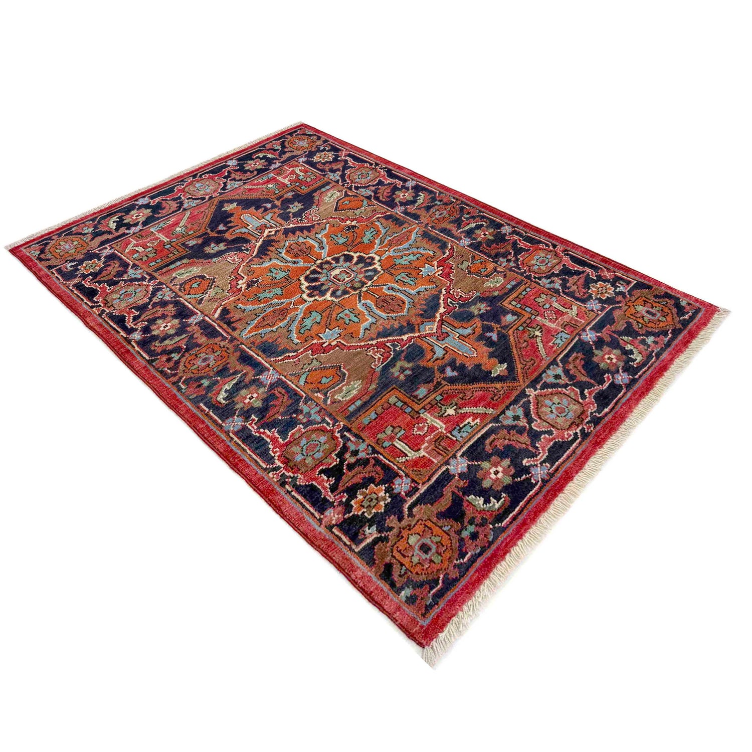 Hand Woven Heriz Design Carpet 2' 7" x 4' 1" ft / 78 x 125 cm - No. R37497
