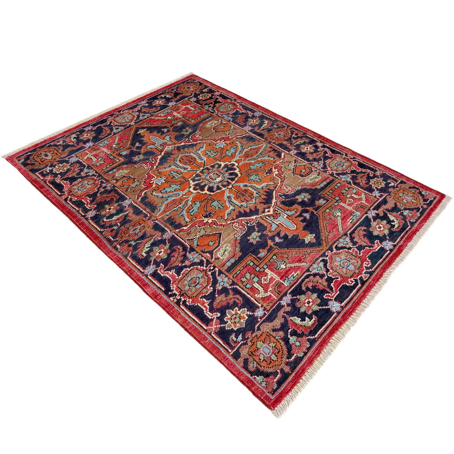 Hand Woven Heriz Design Carpet 2' 7" x 4' 1" ft / 78 x 125 cm - No. R37497
