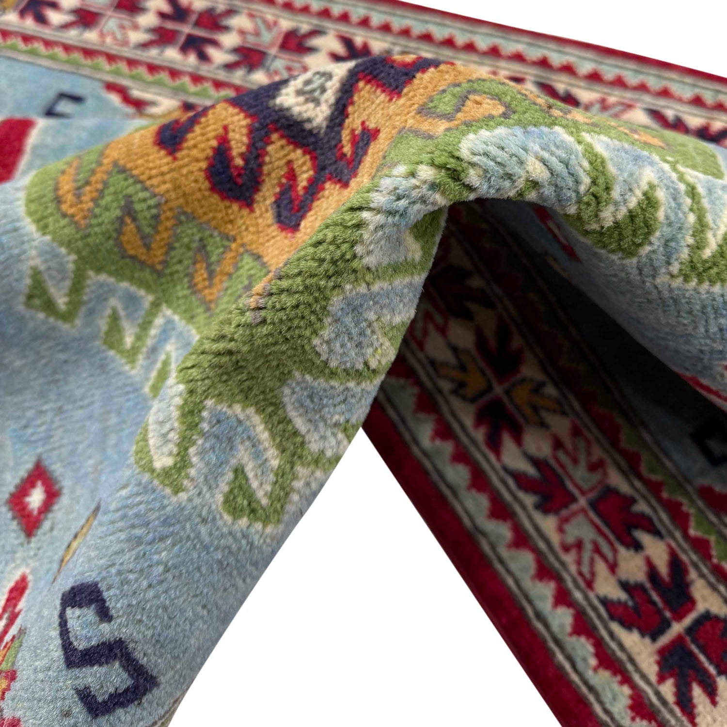 Blue Color Kazak Rug 3' 3" x 4' 11" ft / 100 x 150 cm - No. R37504