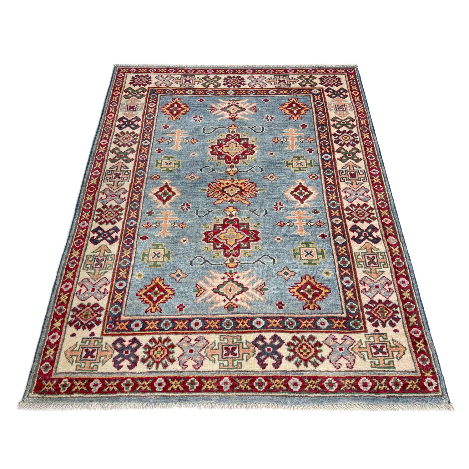 Handmade Kazak Area Rug 3' 3" x 4' 11" ft / 100 x 150 cm - No. R37508