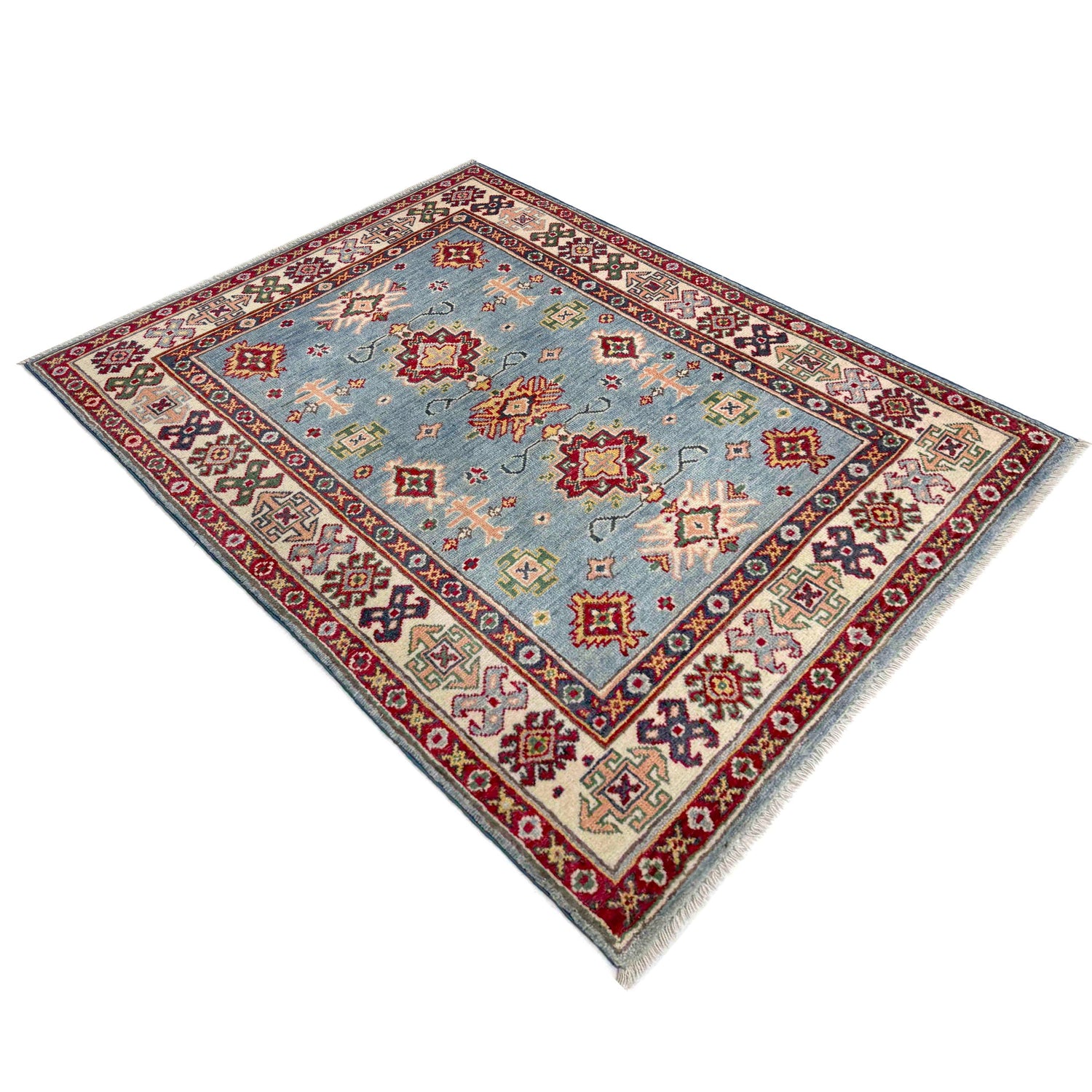 Handmade Kazak Area Rug 3' 3" x 4' 11" ft / 100 x 150 cm - No. R37508