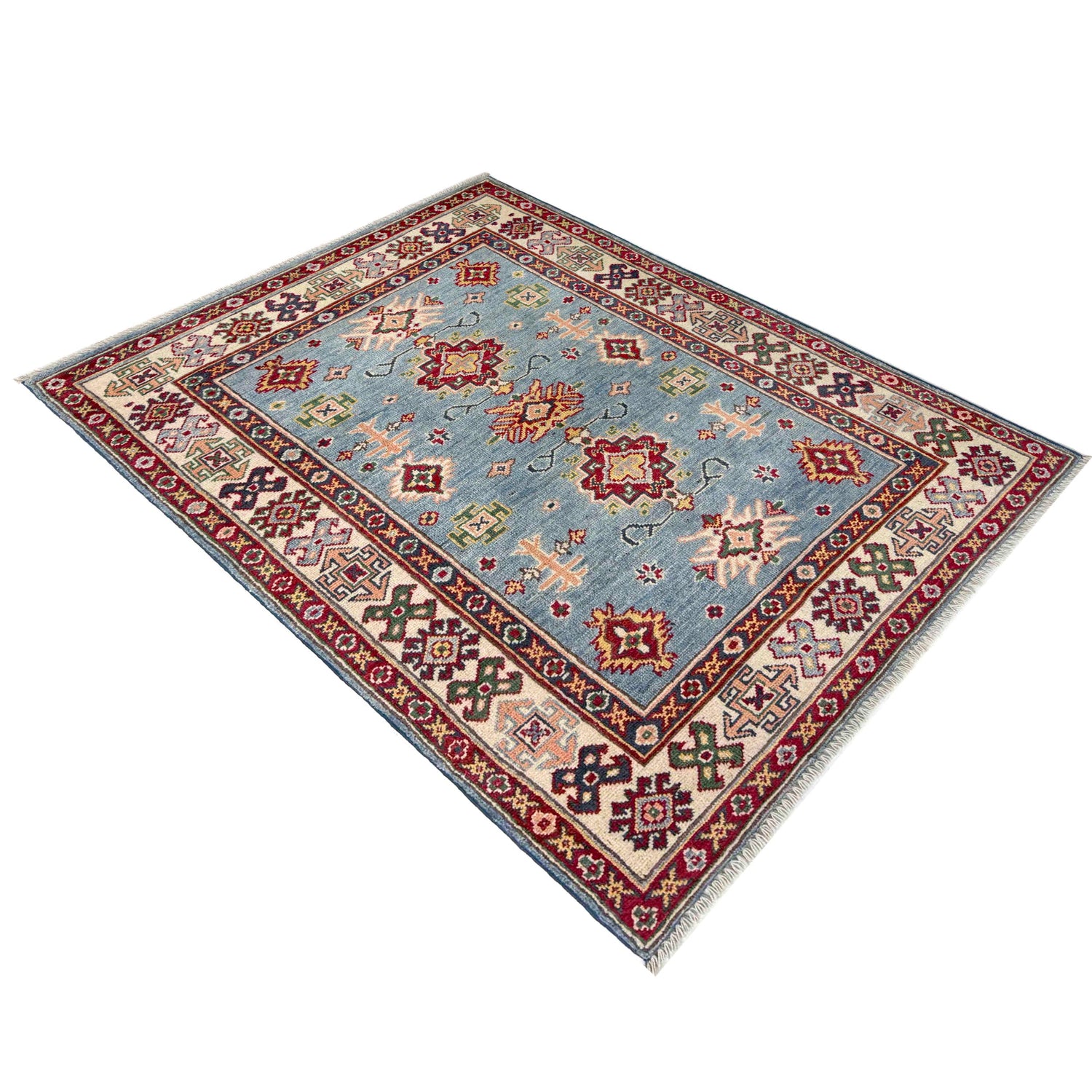 Handmade Kazak Area Rug 3' 3" x 4' 11" ft / 100 x 150 cm - No. R37508