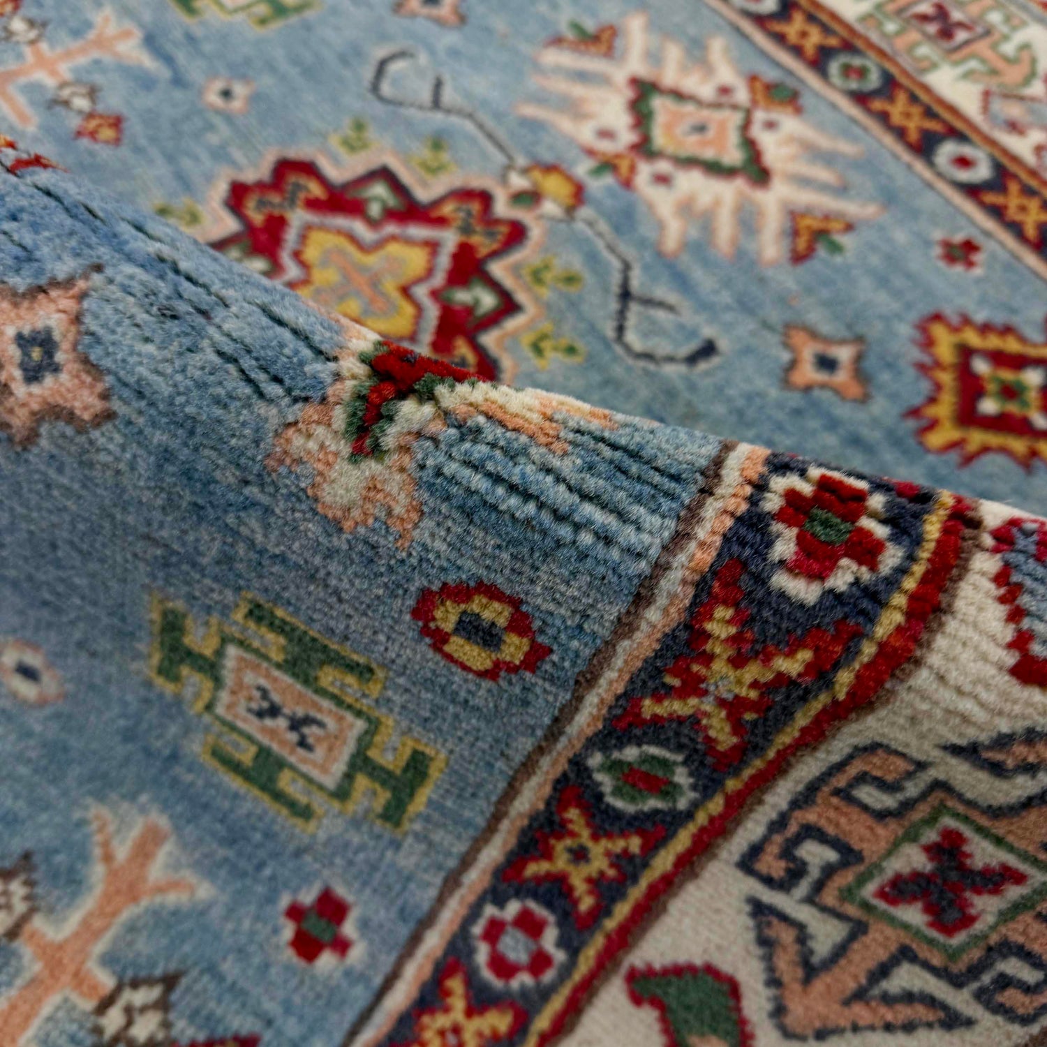 Handmade Kazak Area Rug 3' 3" x 4' 11" ft / 100 x 150 cm - No. R37508