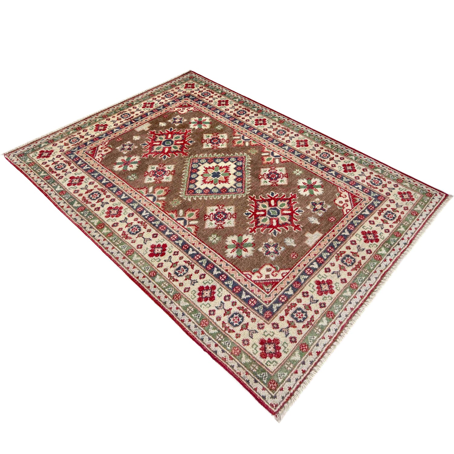 Brown Color Kazak Rug 3' 2" x 4' 11" ft / 96 x 149 cm - No. R37510