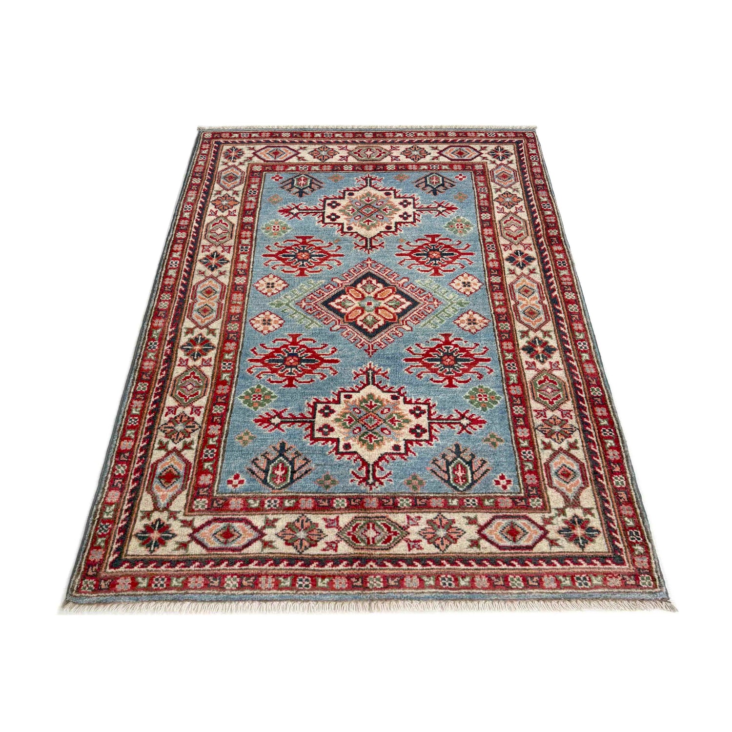 Hand Knotted Kazak Oriental Rug 3' 3" x 4' 11" ft / 99 x 149 cm - No. R37515