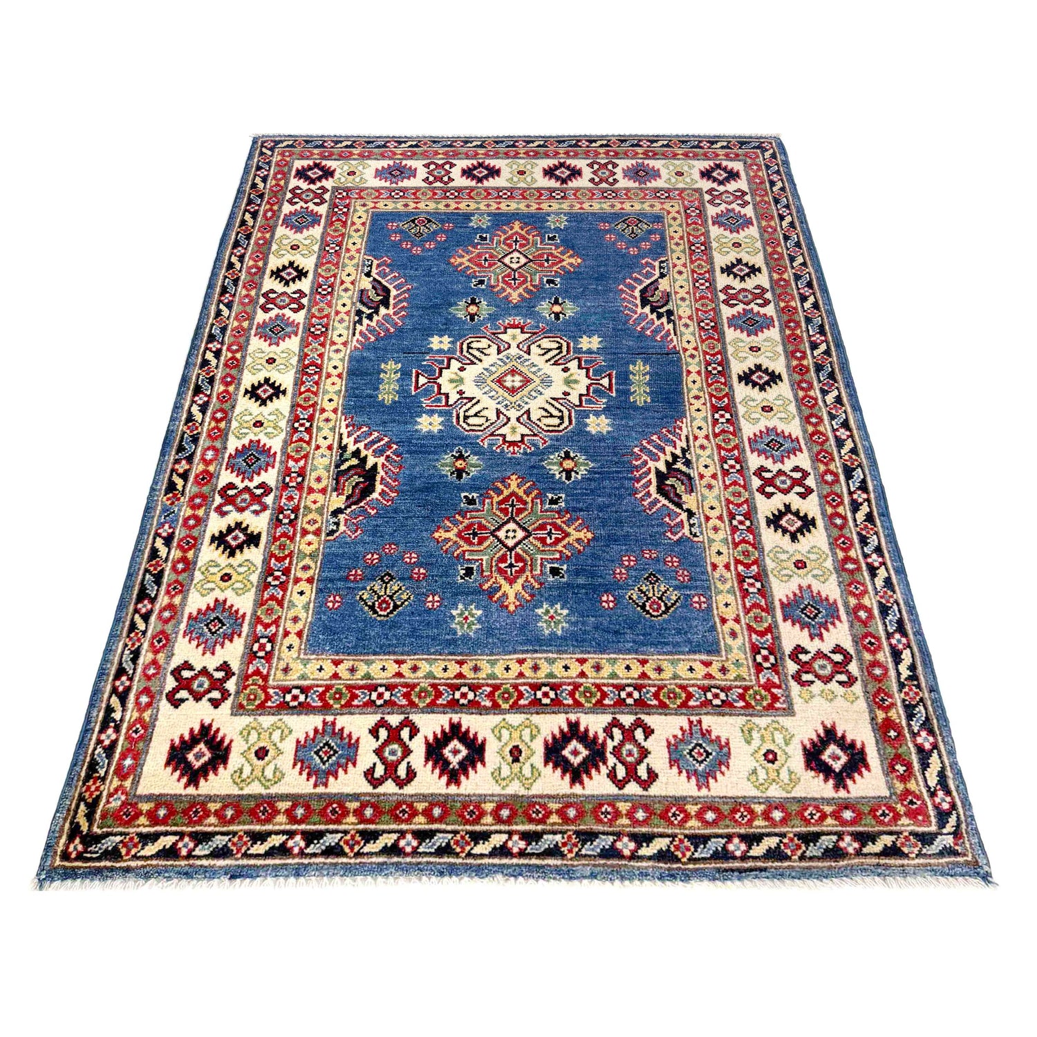 Hand Knotted Kazak Oriental Rug 3' 2" x 4' 9" ft / 97 x 145 cm - No. R37528