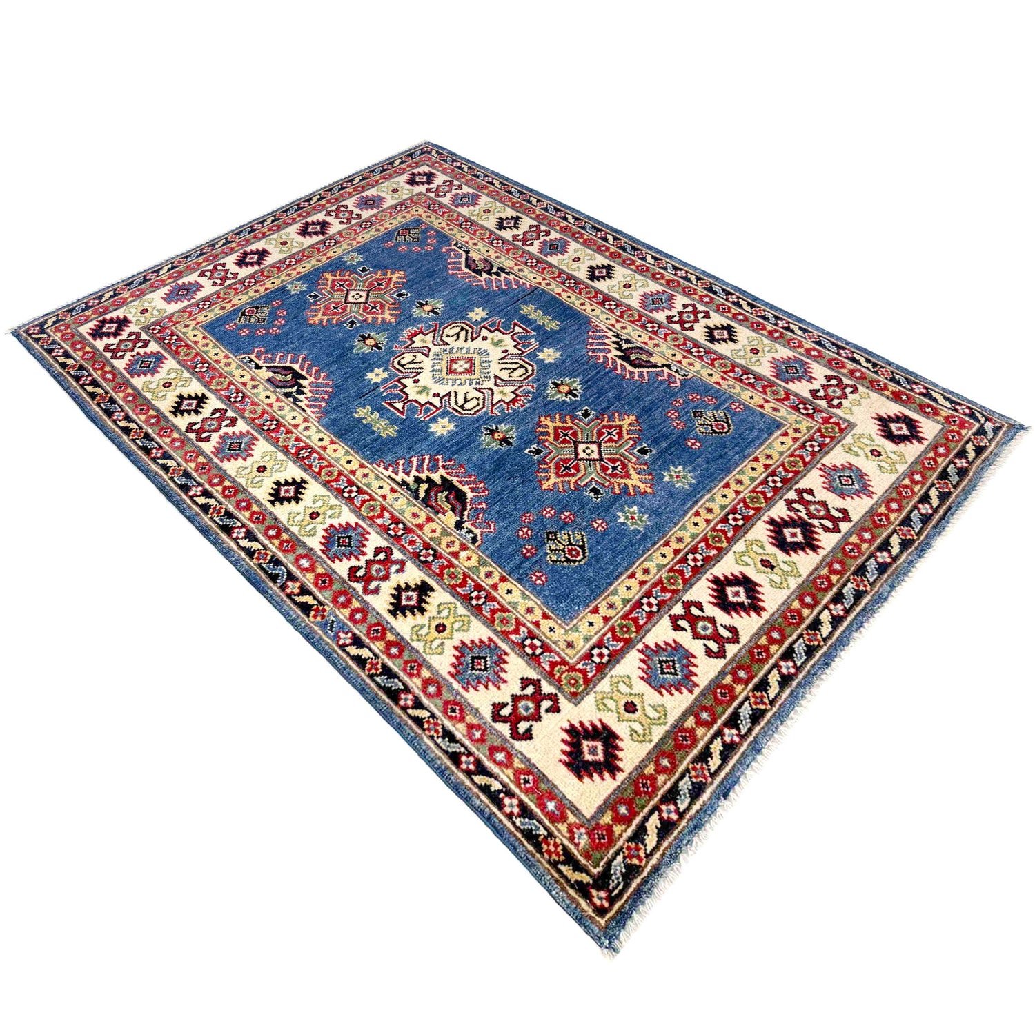 Hand Knotted Kazak Oriental Rug 3' 2" x 4' 9" ft / 97 x 145 cm - No. R37528