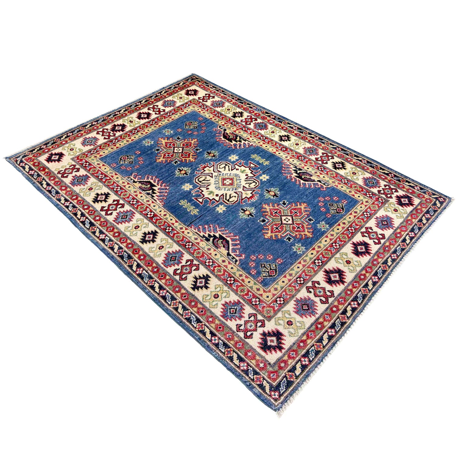 Hand Knotted Kazak Oriental Rug 3' 2" x 4' 9" ft / 97 x 145 cm - No. R37528